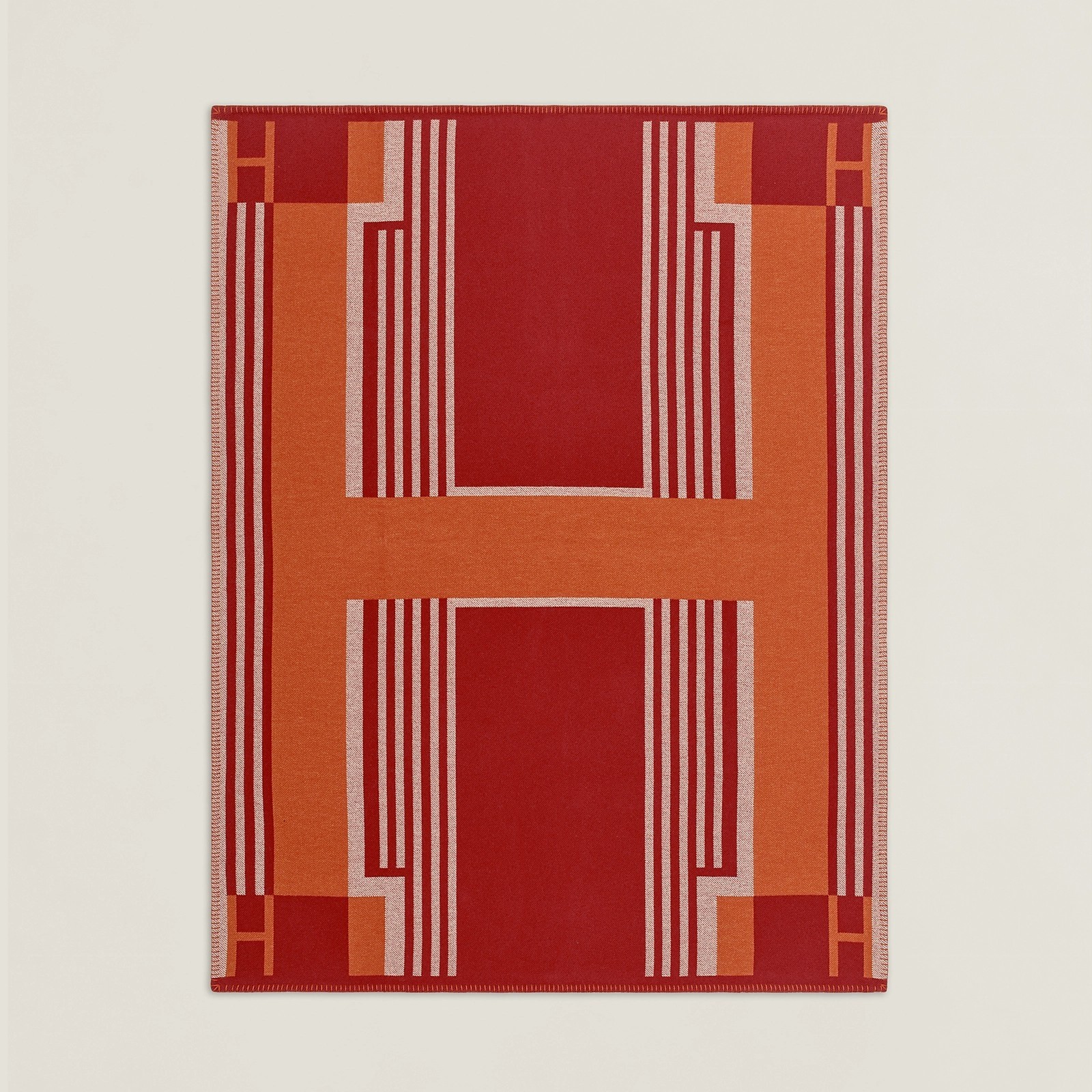H**mes ithaque blanket in cuivre wool and cashmere
