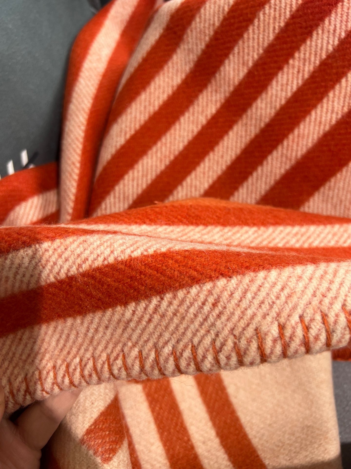 H**mes ithaque blanket in cuivre wool and cashmere