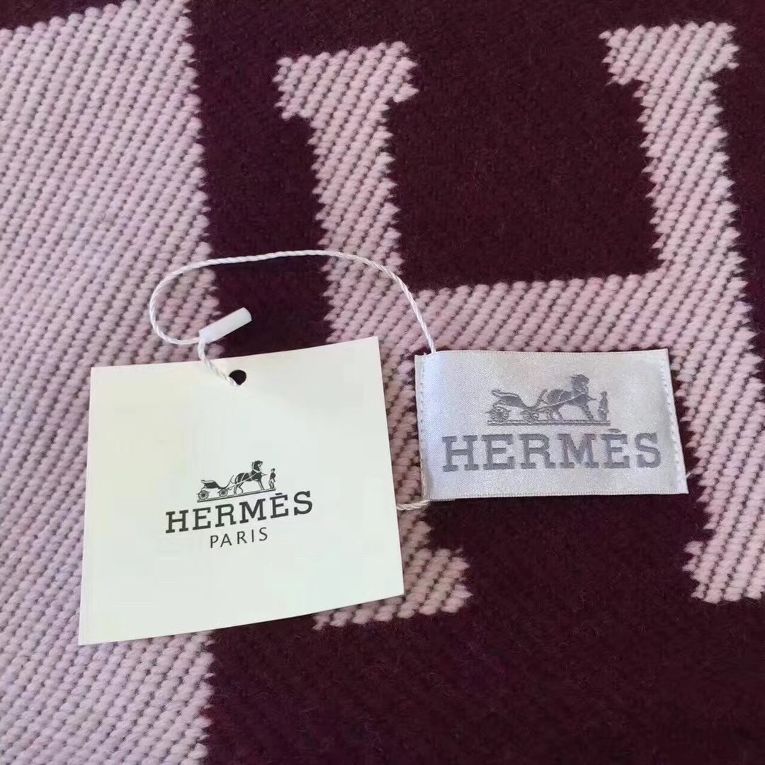 H**mes avalon blanket in fuchsia wool and cashmere