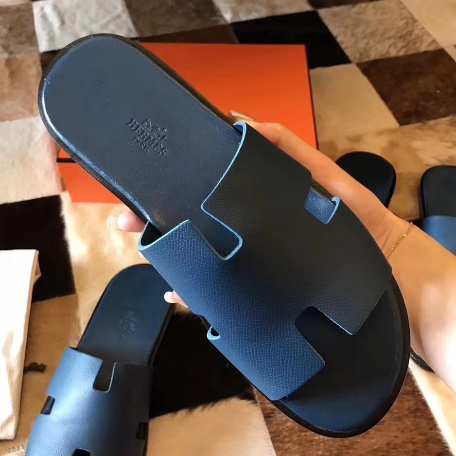 H**mes izmir sandals in colvert epsom leather