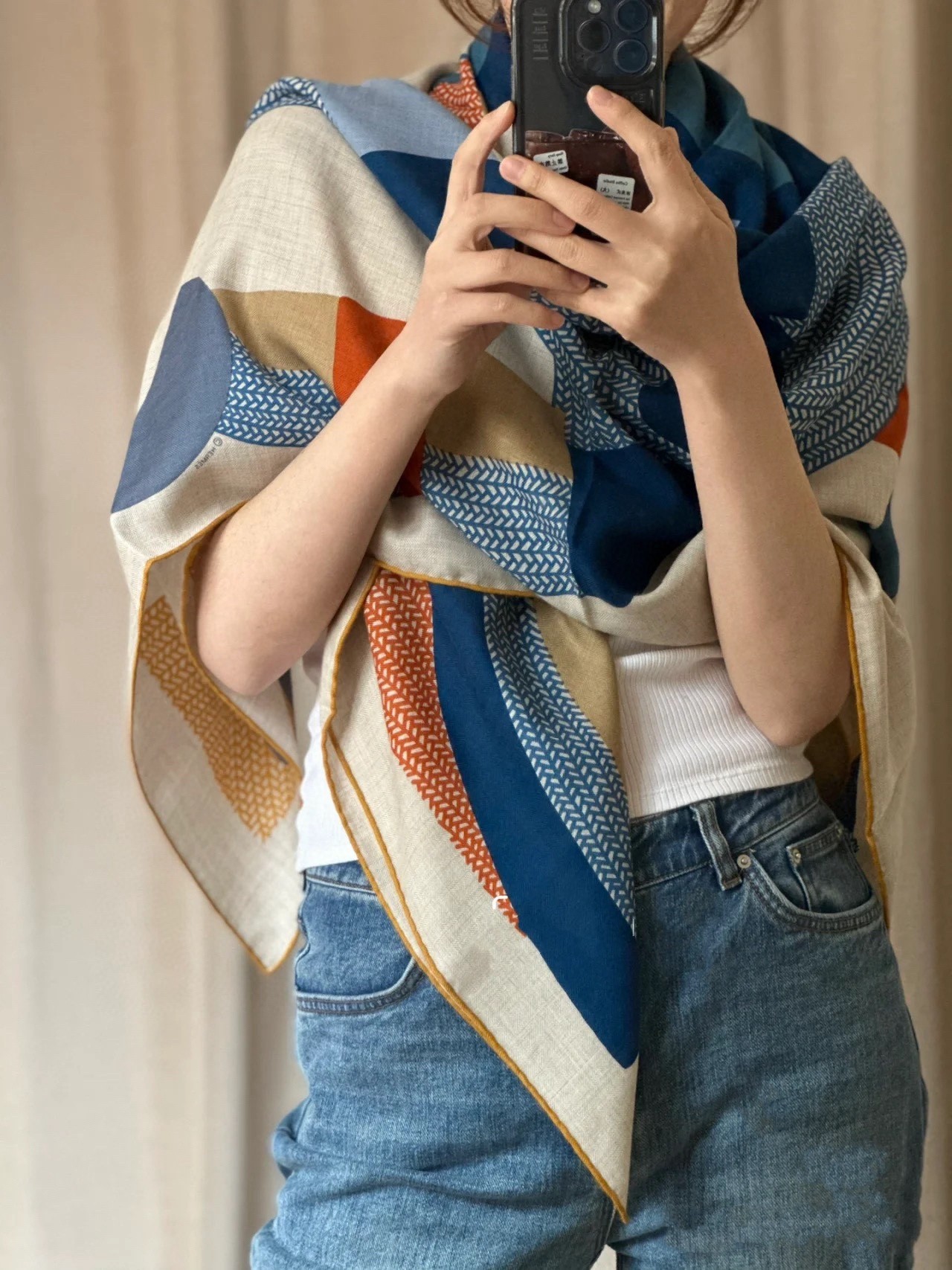 H**mes blue mon premier galop shawl 140