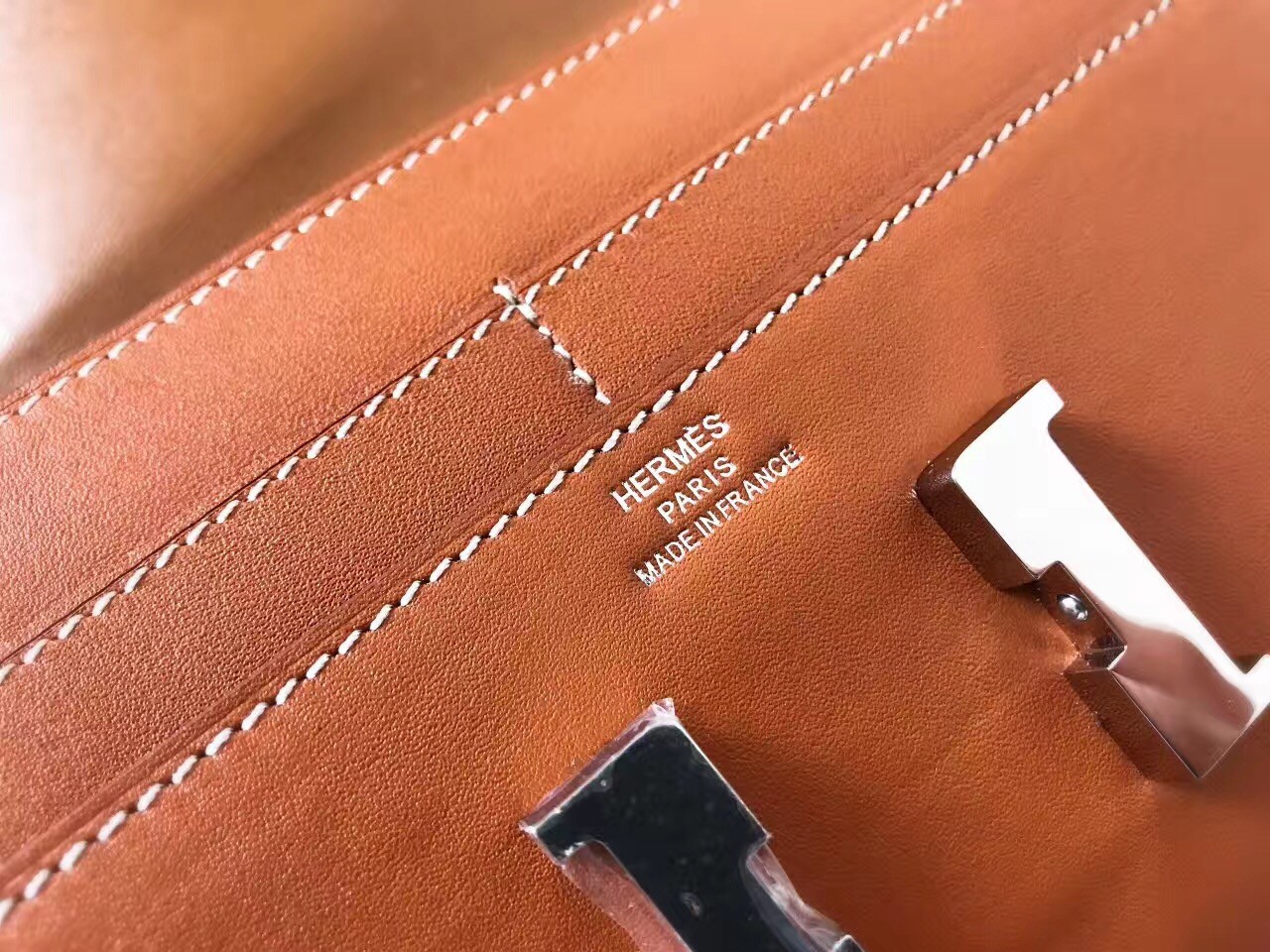 H**mes gold swift constance long wallet
