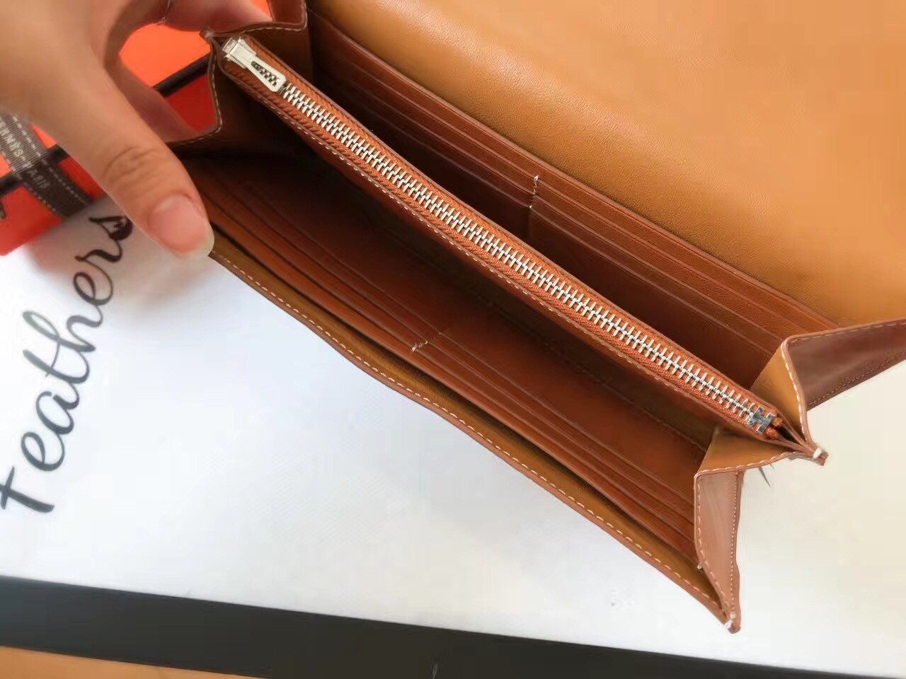 H**mes gold swift constance long wallet