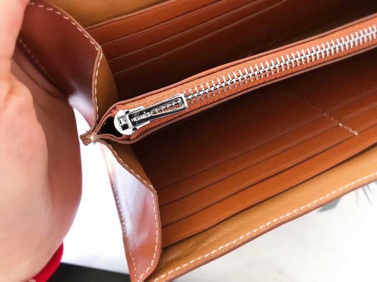 H**mes gold swift constance long wallet