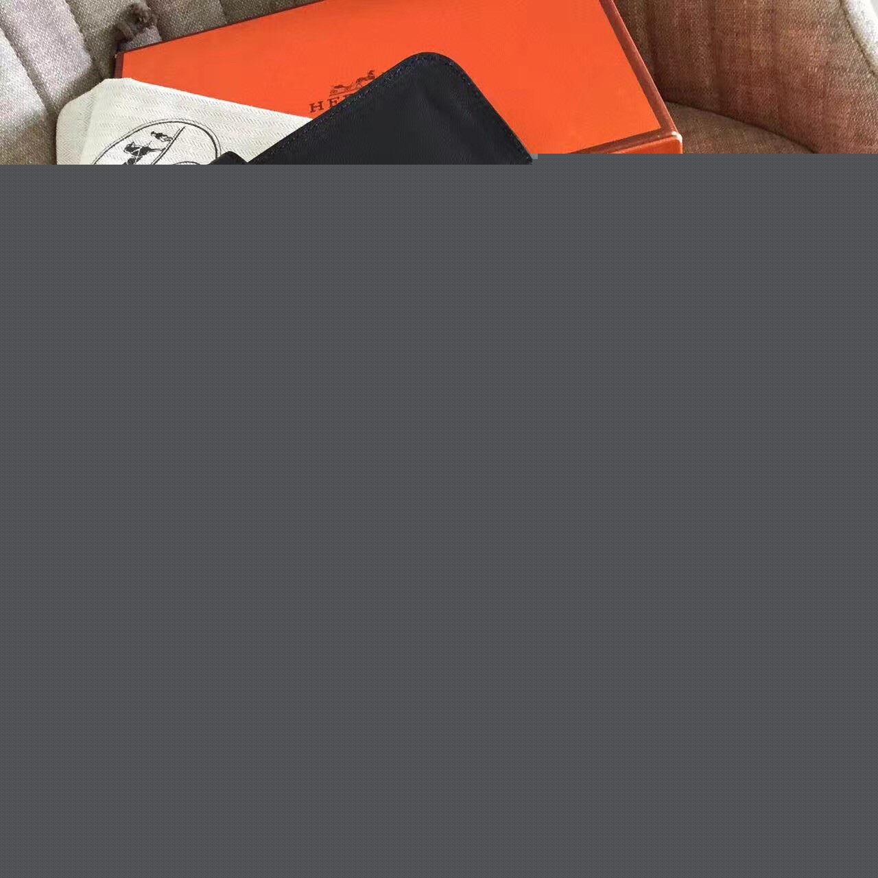 H**mes black dogon duo combined wallet