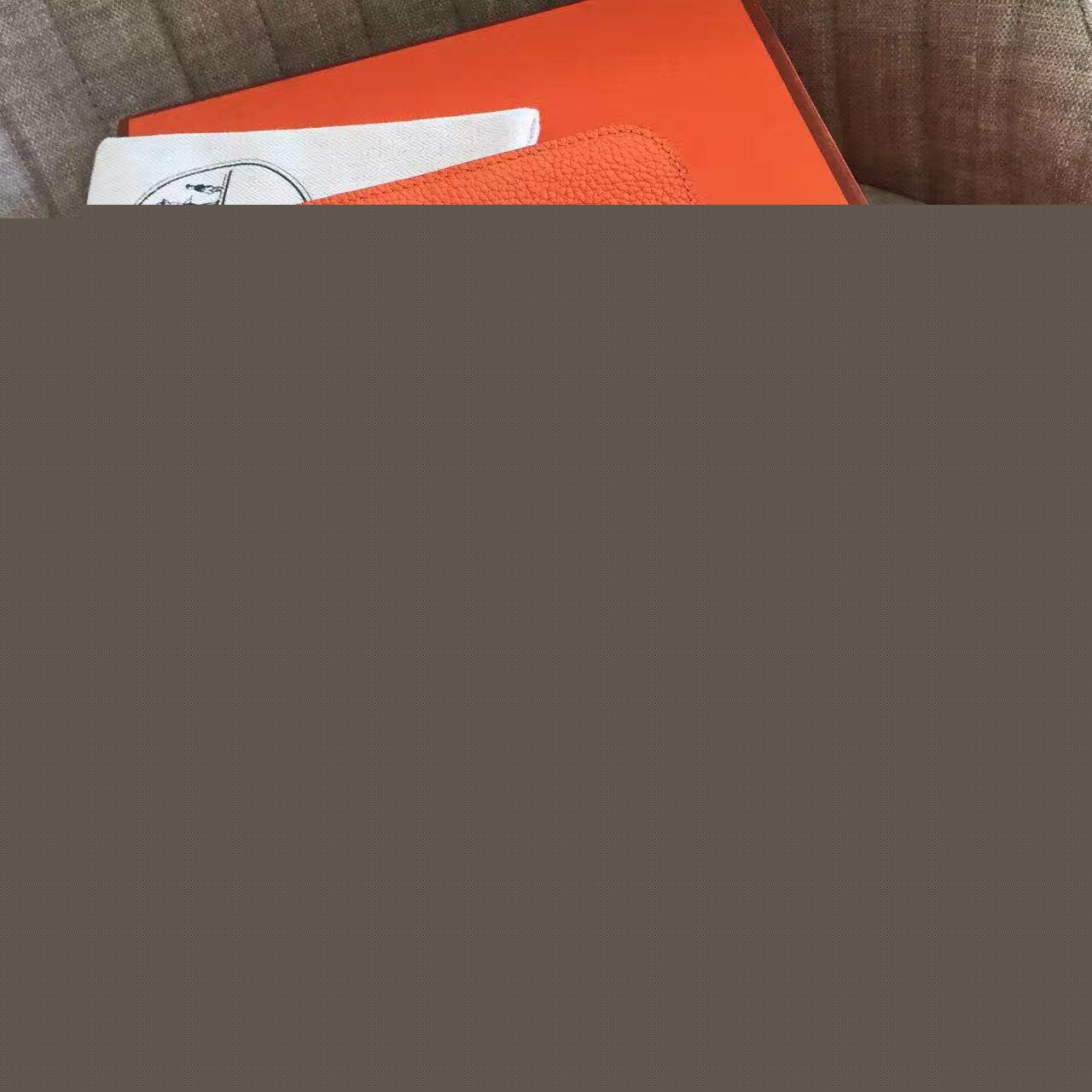 H**mes orange dogon duo combined wallet