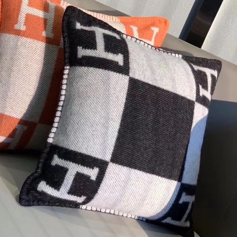 H**mes black small avalon pillow