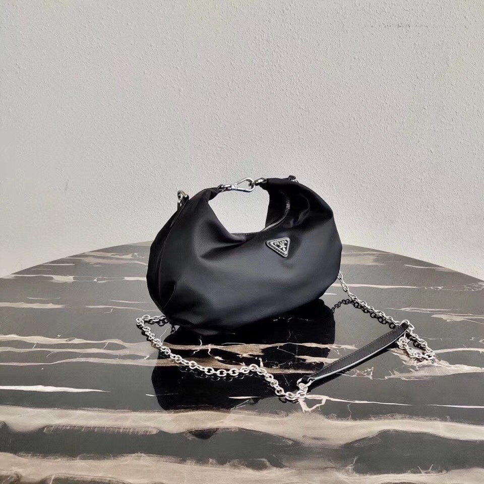 Pra*a black nylon re-edition 2006 hobo bag