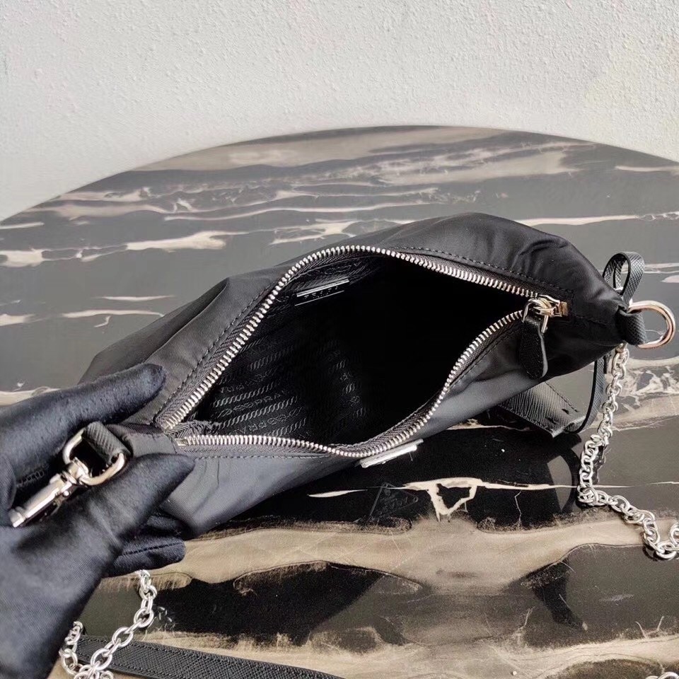 Pra*a black nylon re-edition 2006 hobo bag