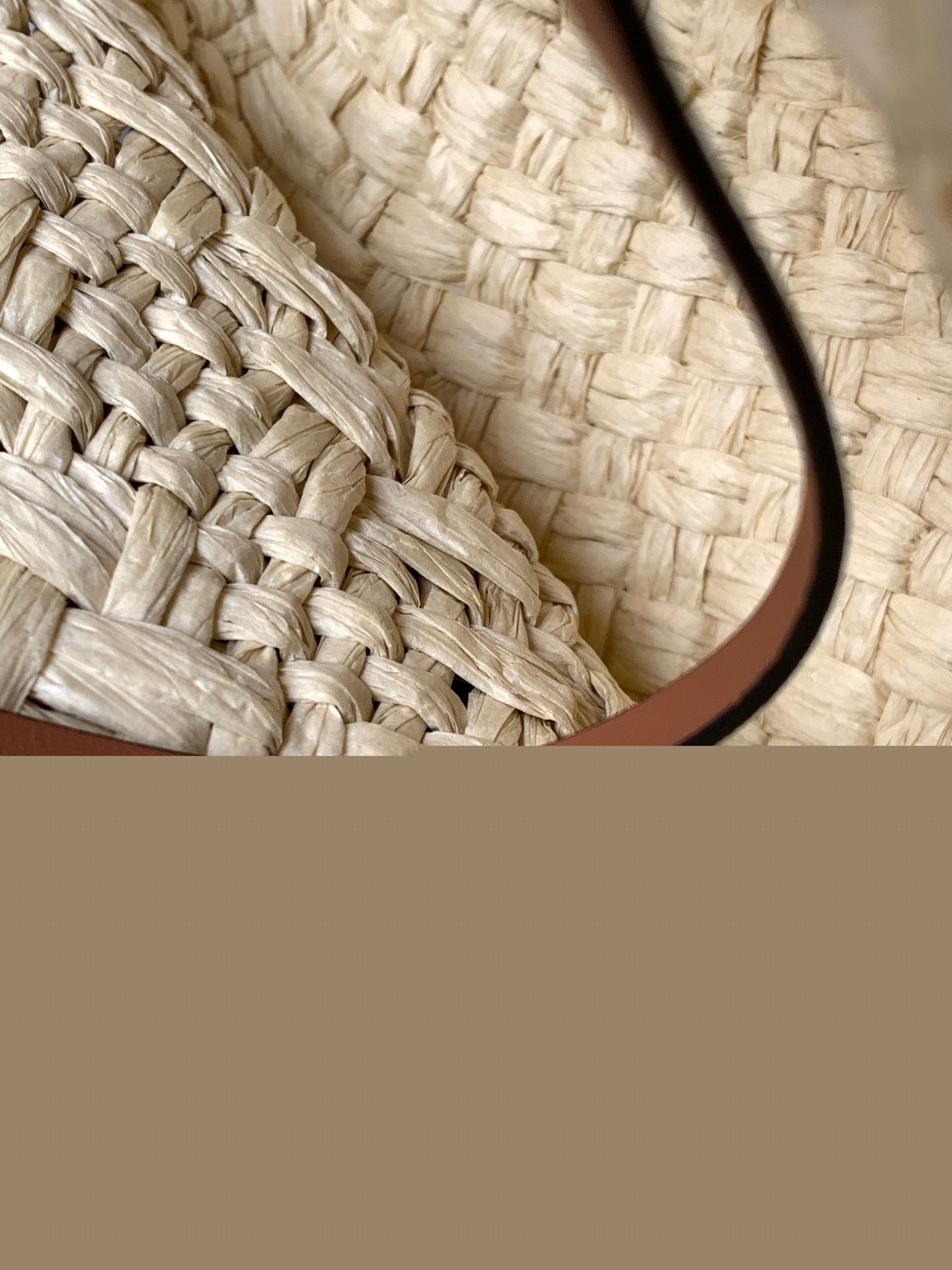 L0ew* small anagram basket bag in iraca palm and brown calfskin