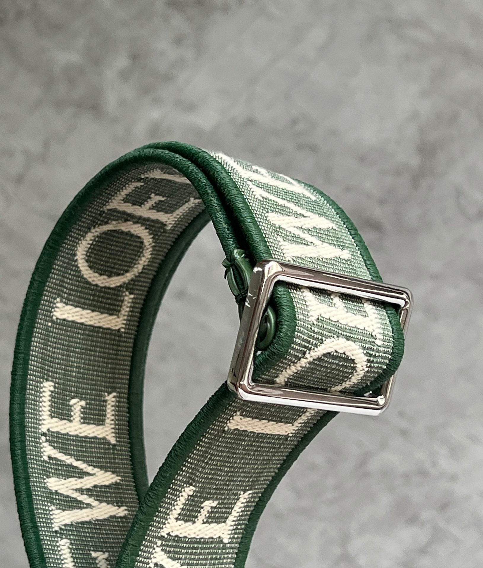 L0ew* cubi small bag in green calfskin and jacquard
