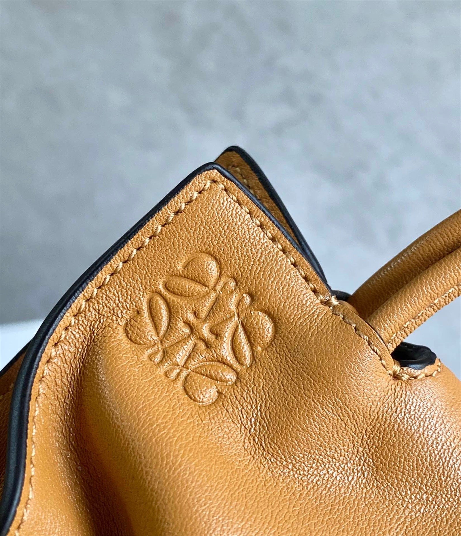 L0ew* flamenco nano clutch in brown nappa leather
