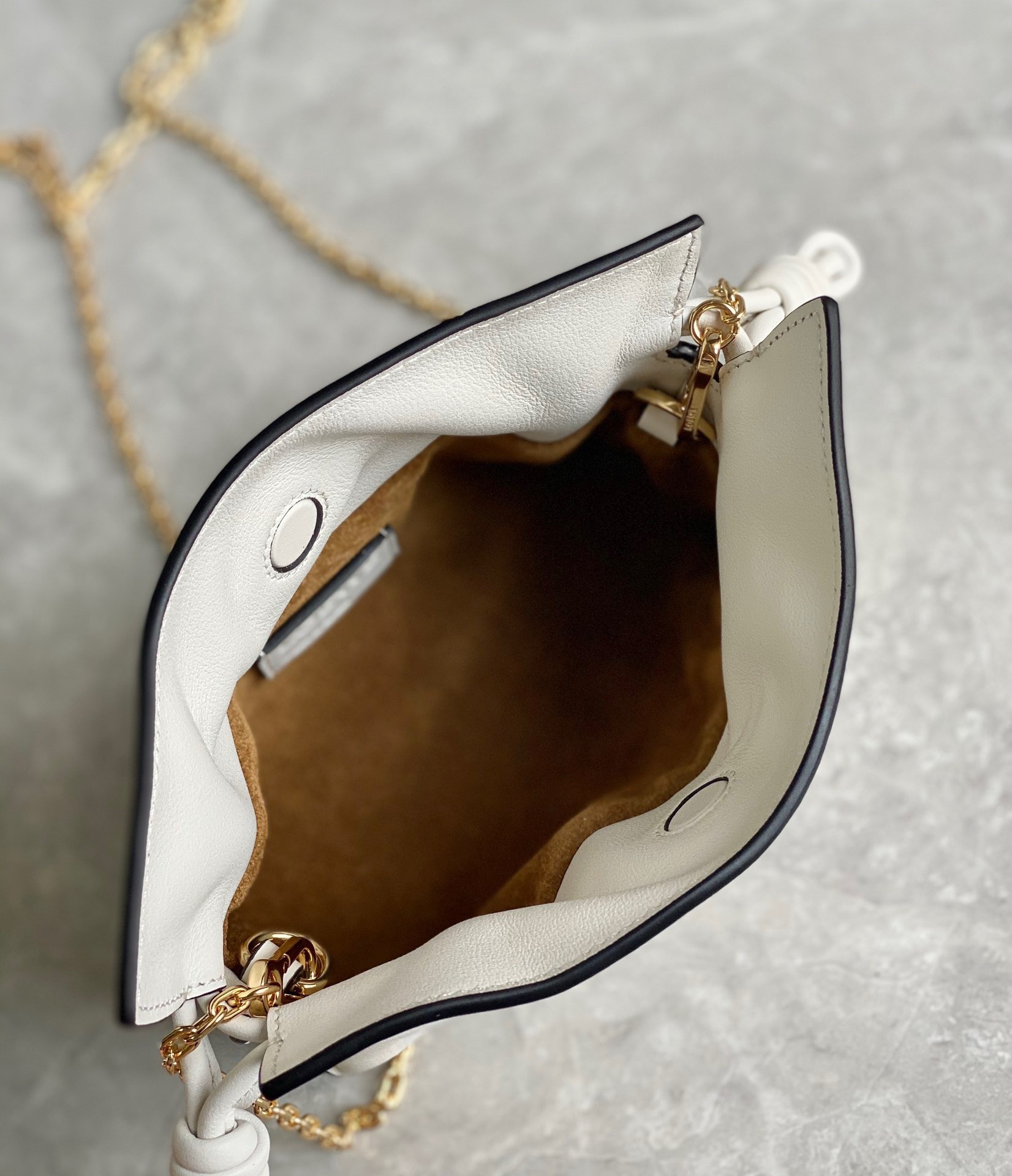 L0ew* flamenco nano clutch in white nappa leather