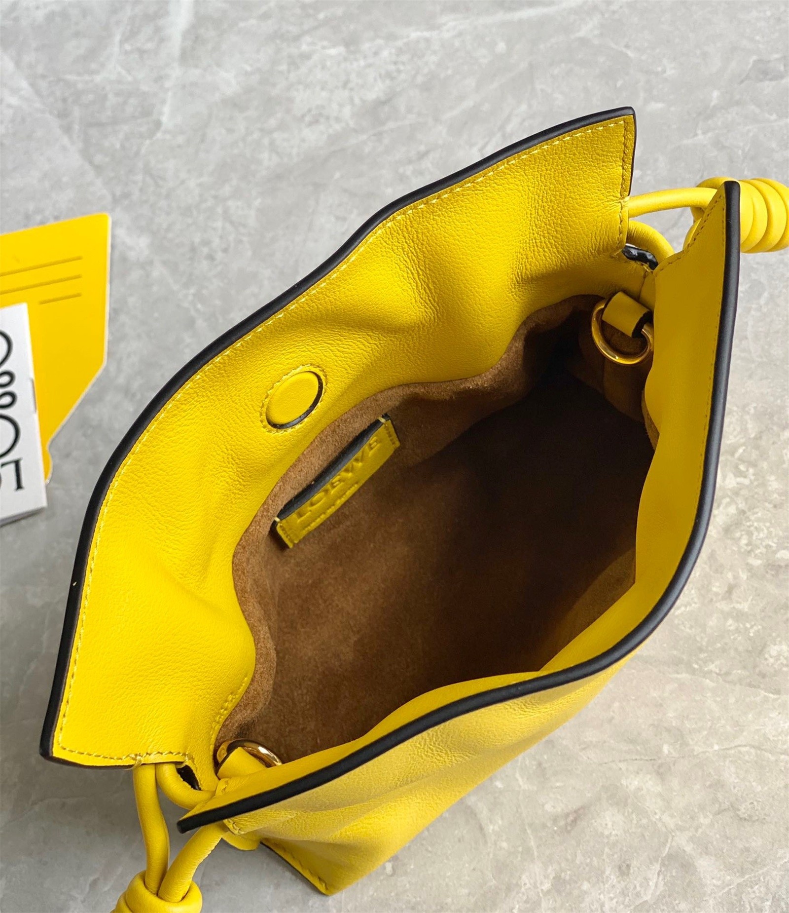 L0ew* flamenco nano clutch in yellow nappa leather