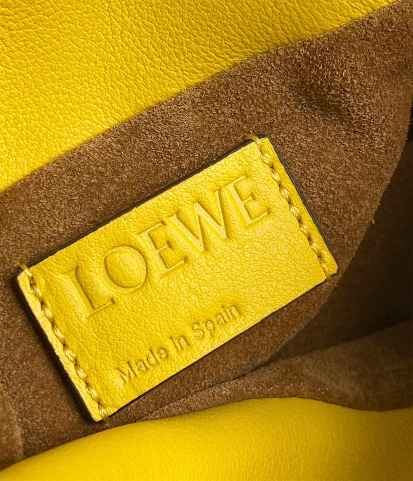 L0ew* flamenco nano clutch in yellow nappa leather