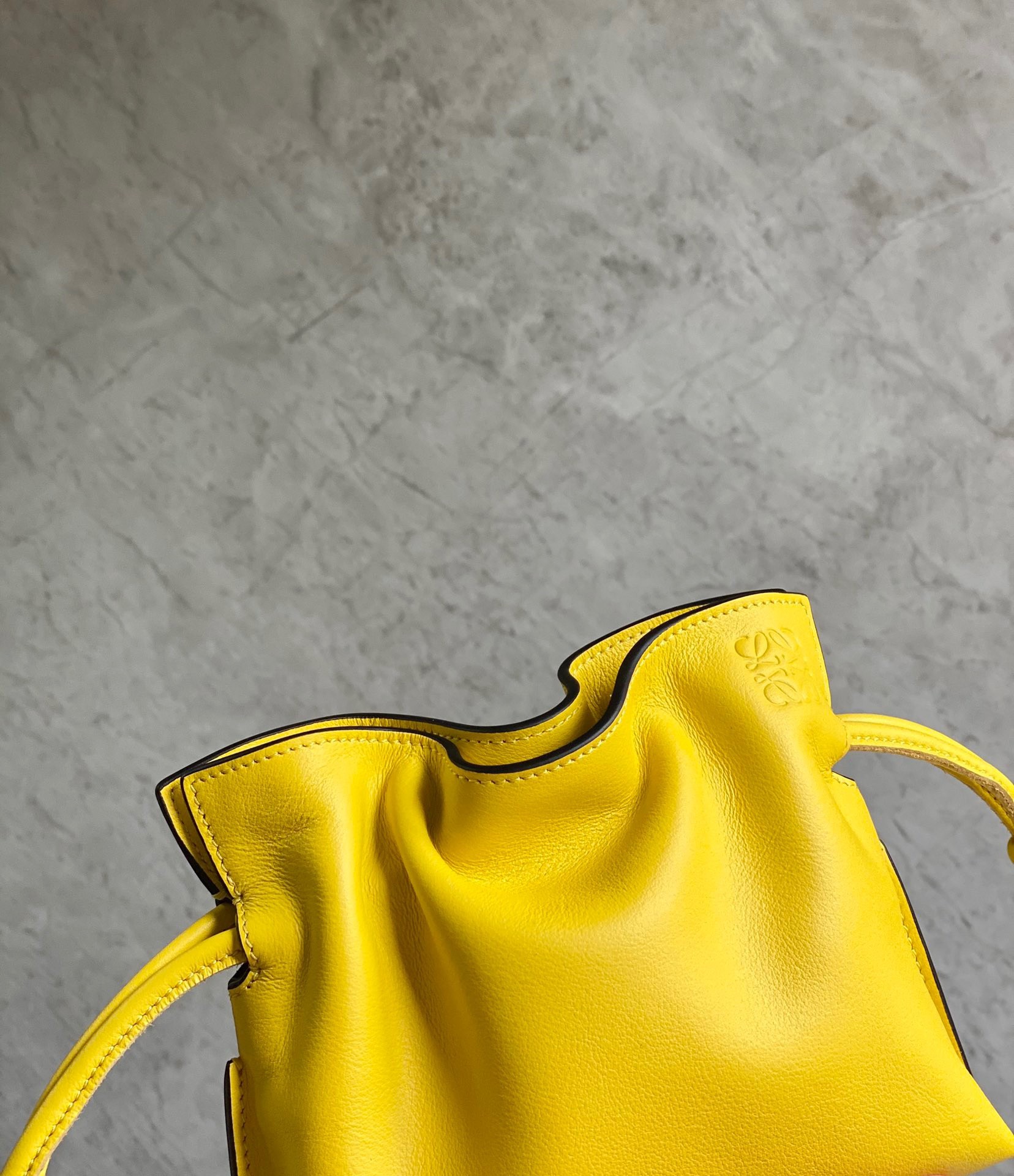 L0ew* flamenco nano clutch in yellow nappa leather