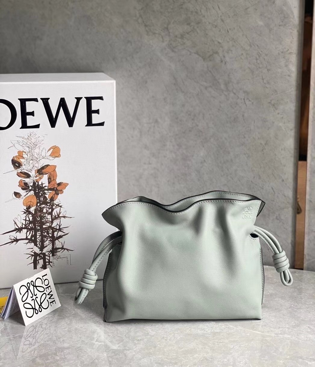 L0ew* flamenco mini clutch in ash grey nappa leather