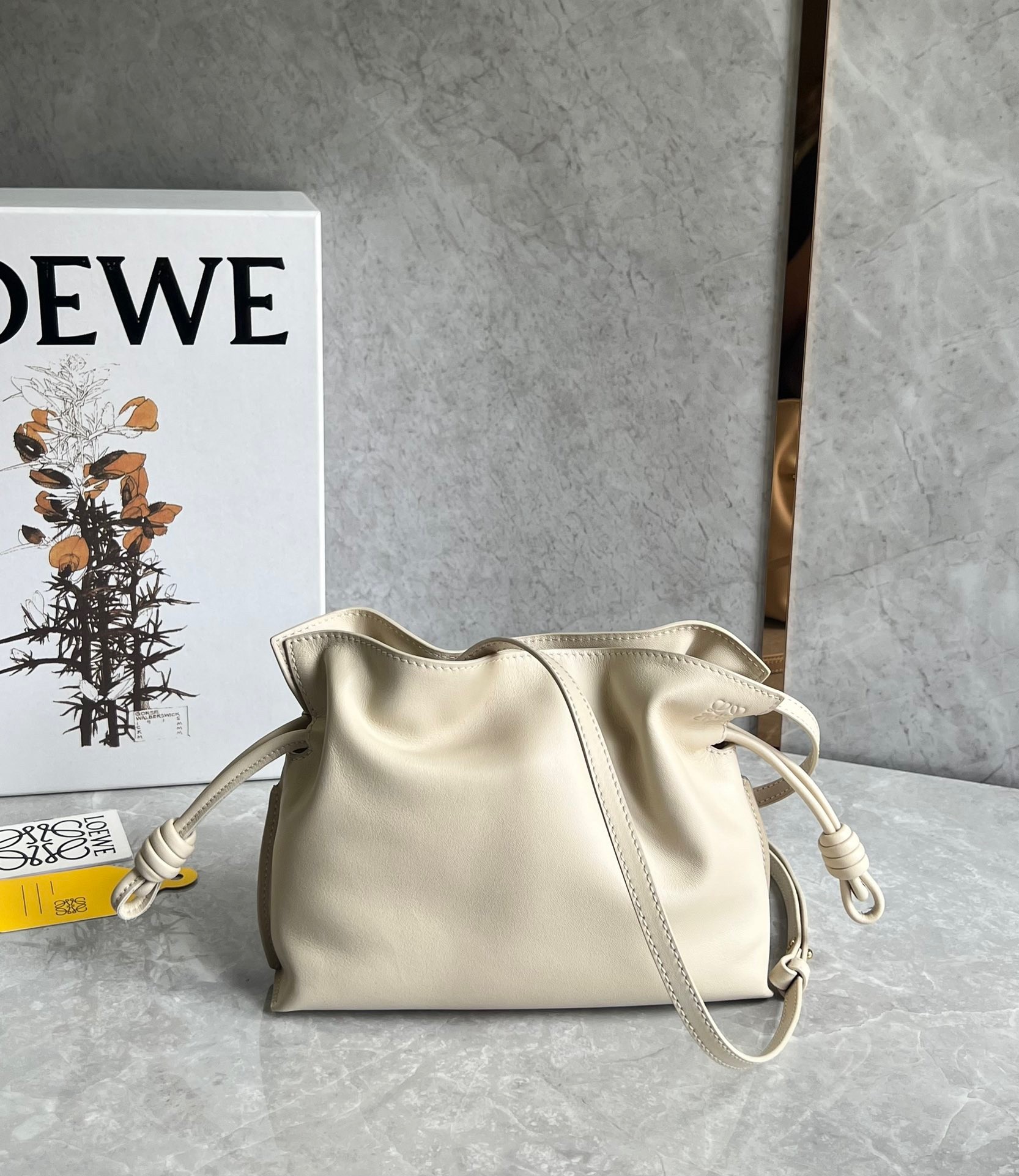 L0ew* mini flamenco clutch bag in angora calfskin