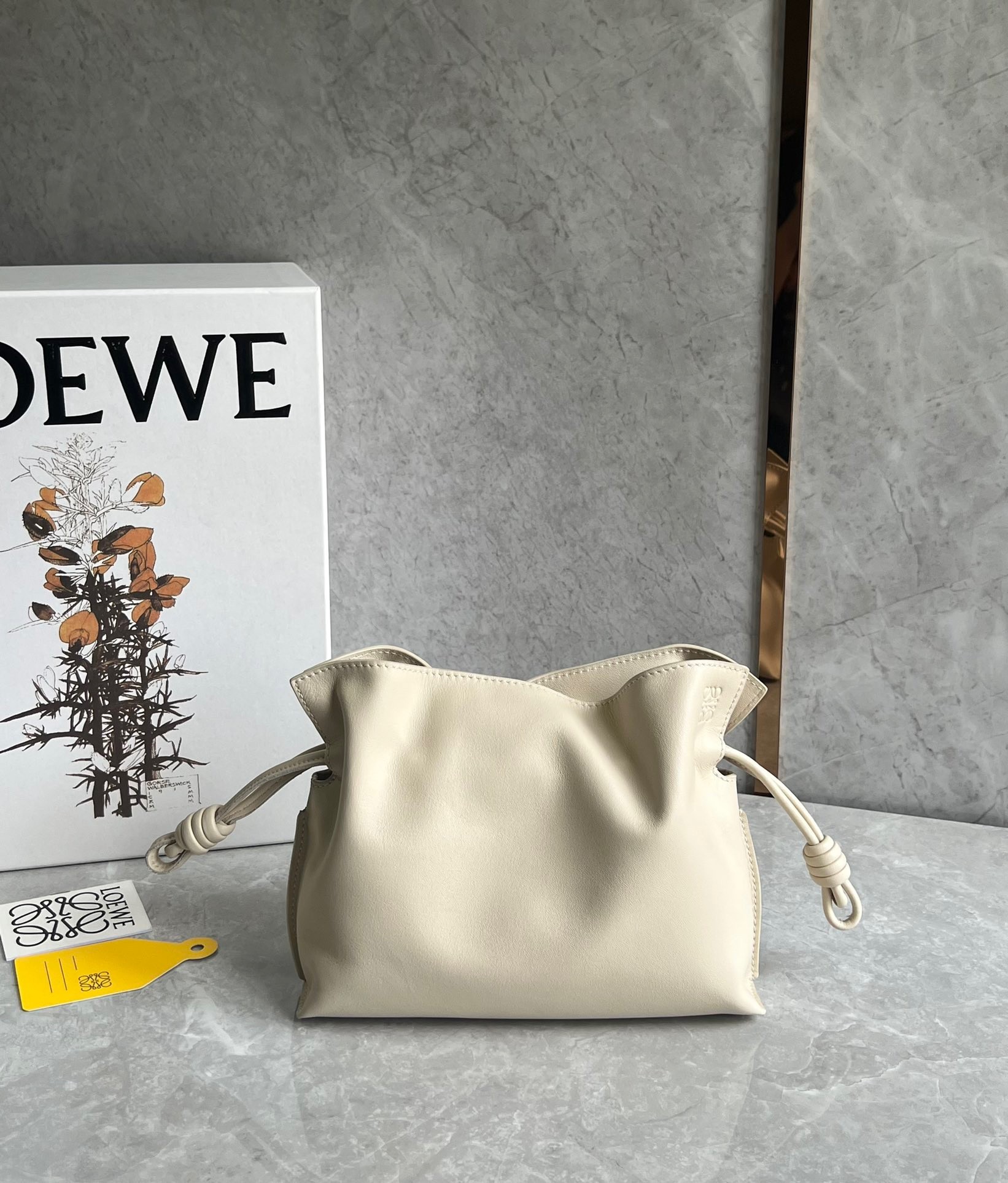 L0ew* mini flamenco clutch bag in angora calfskin