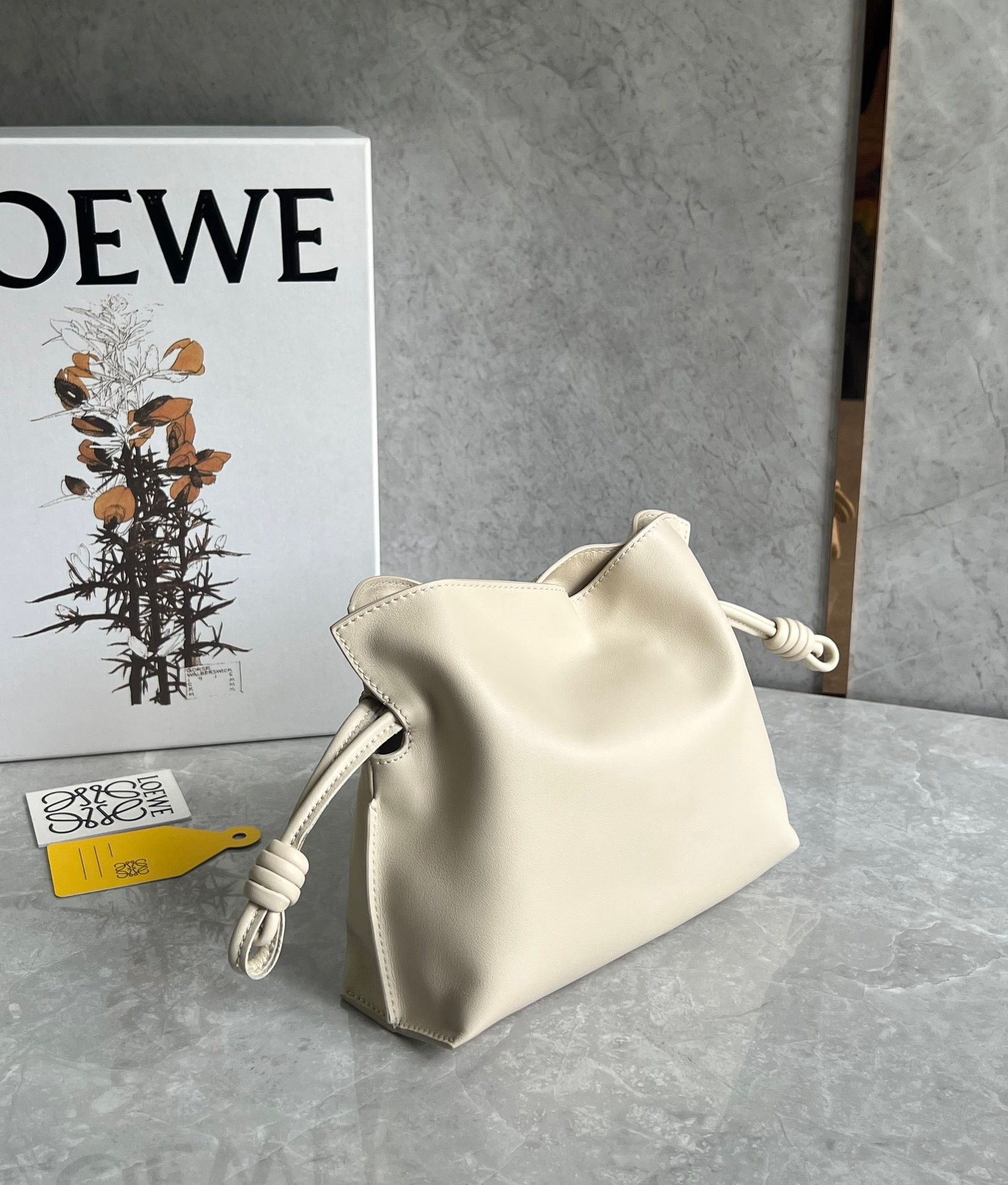 L0ew* mini flamenco clutch bag in angora calfskin