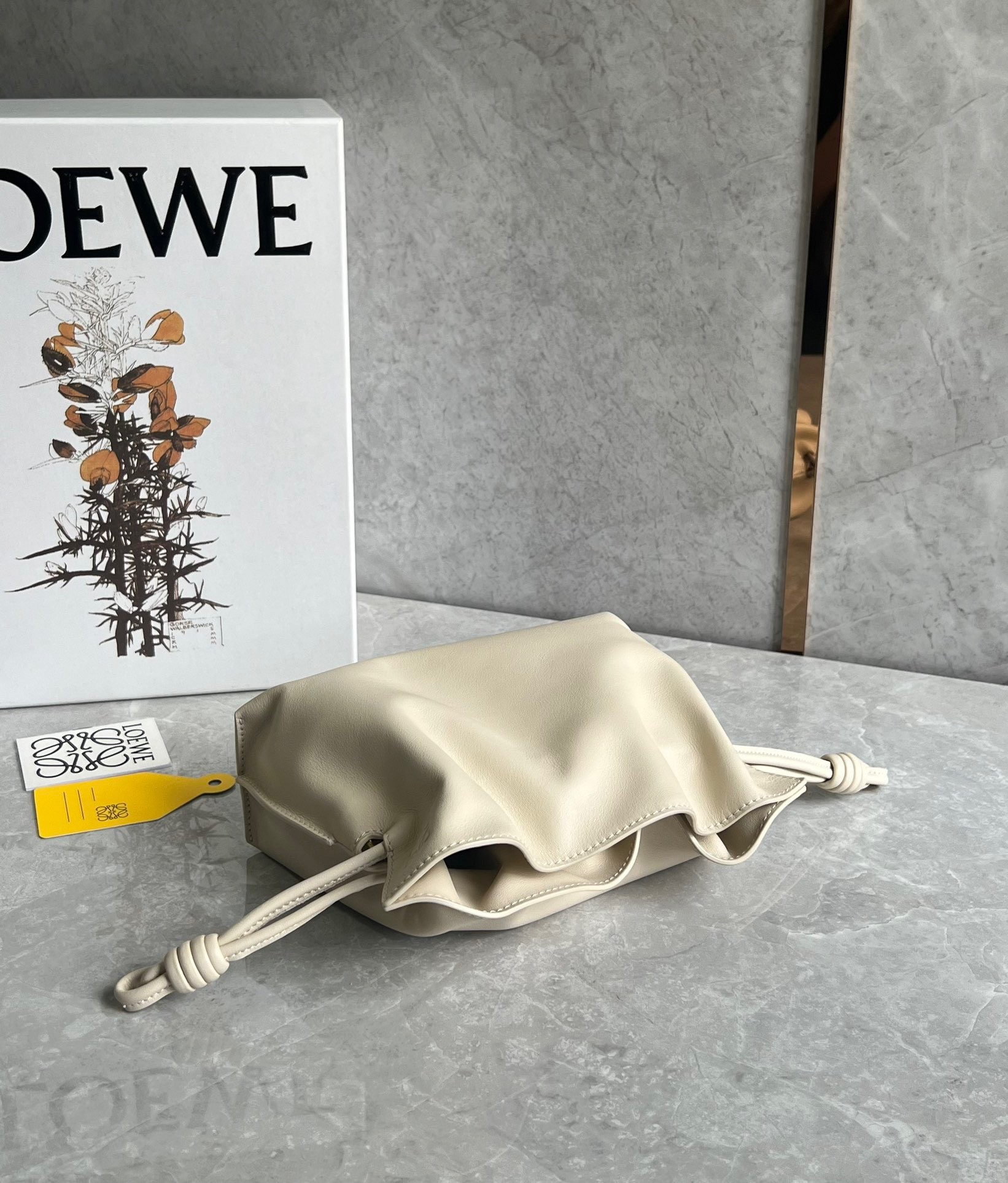 L0ew* mini flamenco clutch bag in angora calfskin
