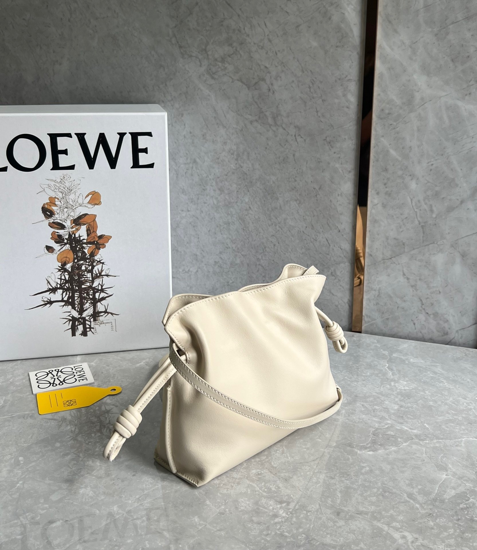 L0ew* mini flamenco clutch bag in angora calfskin