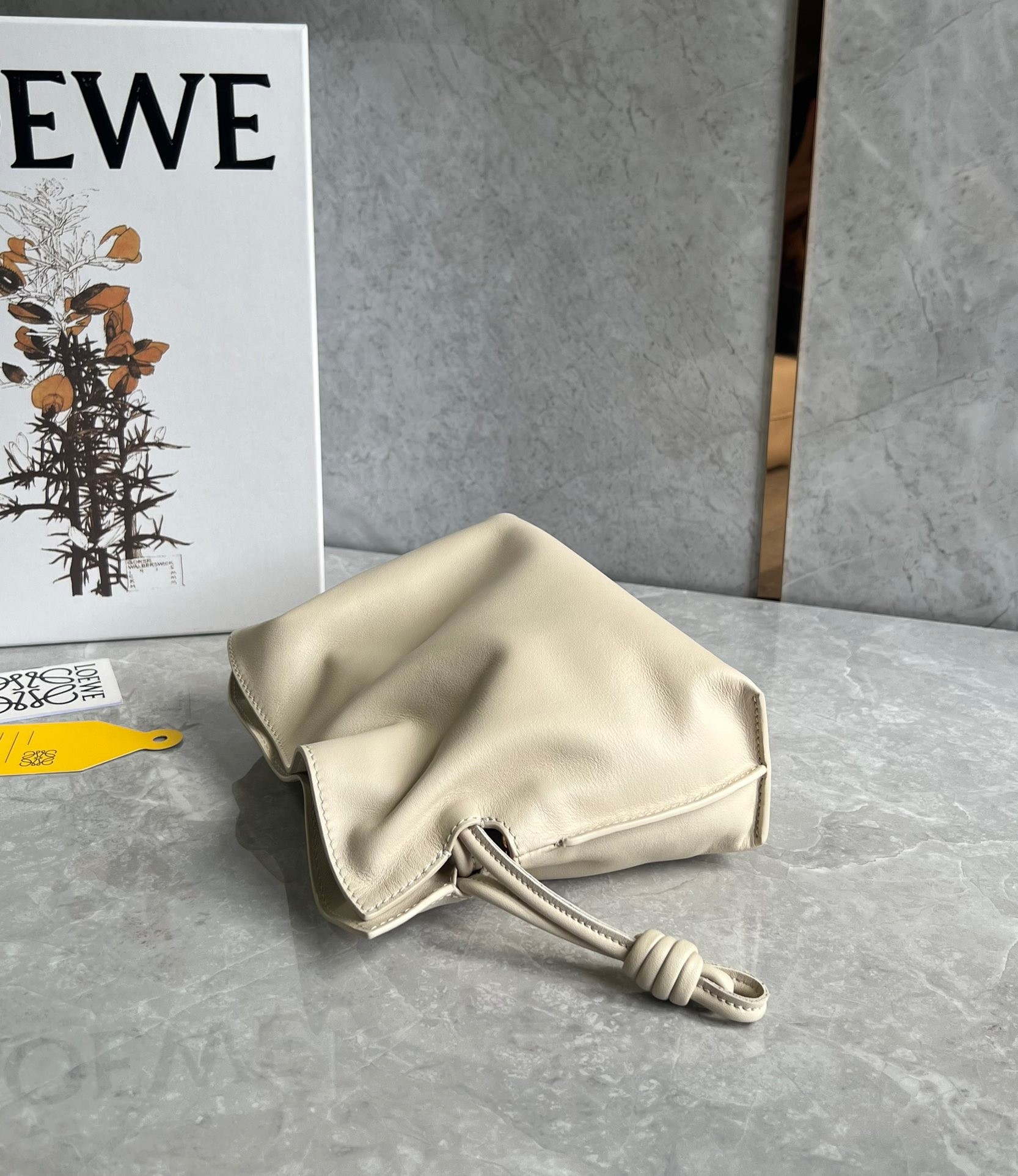 L0ew* mini flamenco clutch bag in angora calfskin