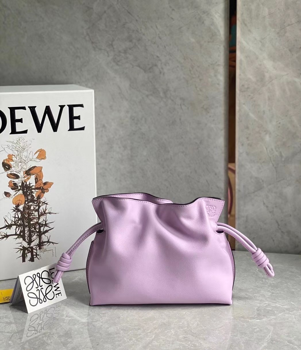 L0ew* flamenco mini clutch in bloom orchid nappa leather