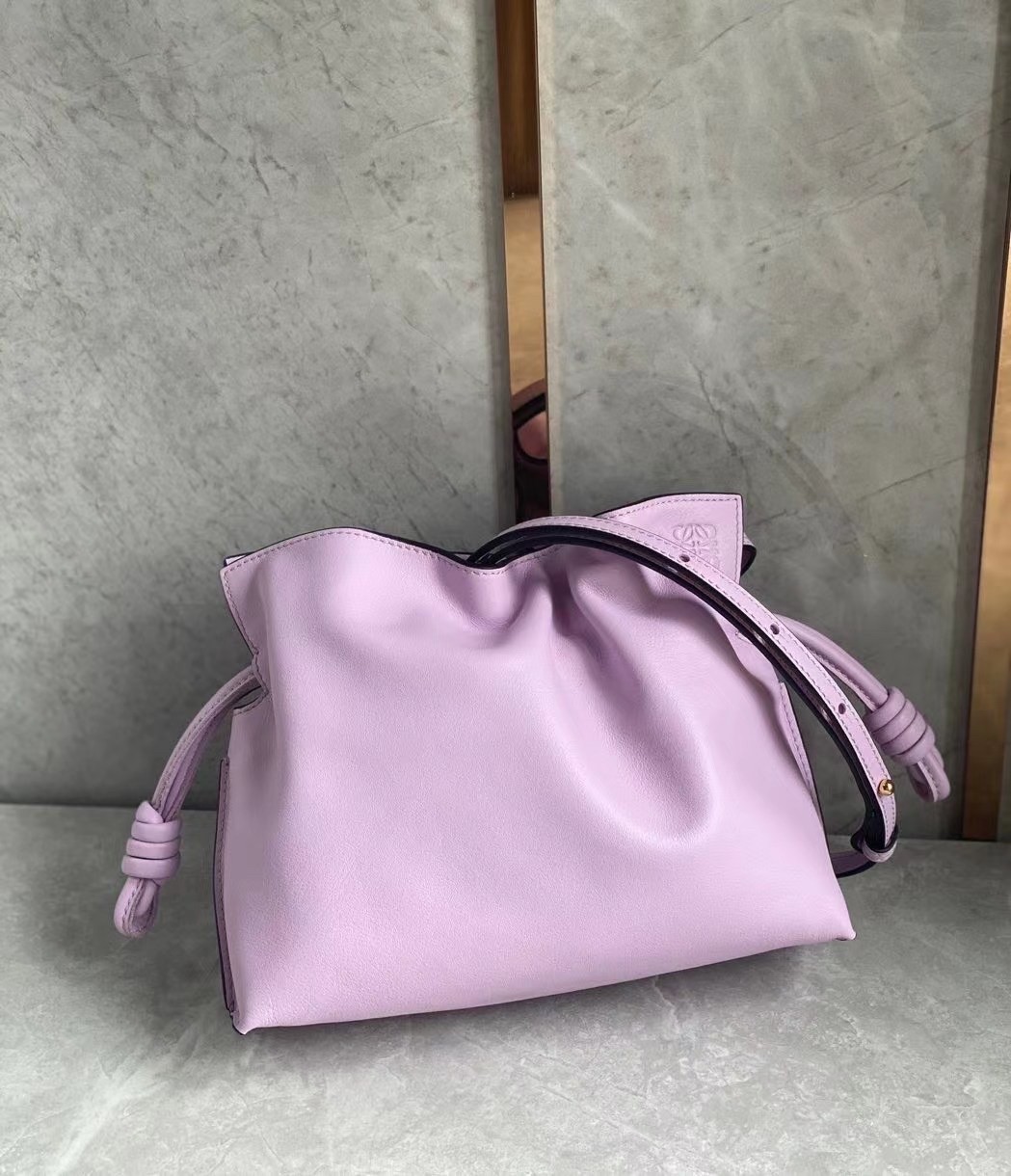 L0ew* flamenco mini clutch in bloom orchid nappa leather