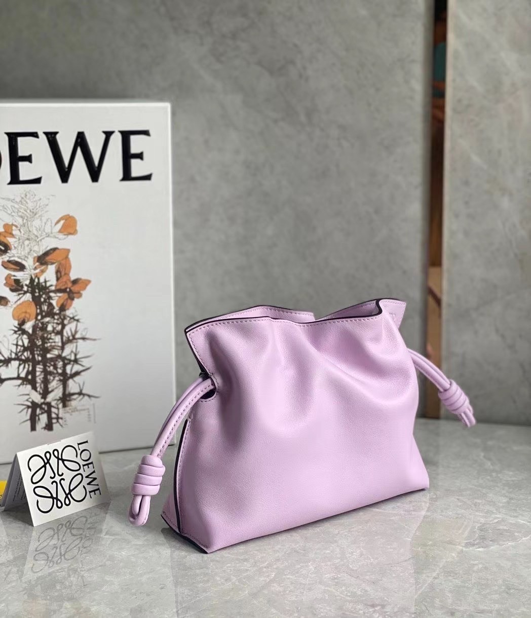 L0ew* flamenco mini clutch in bloom orchid nappa leather