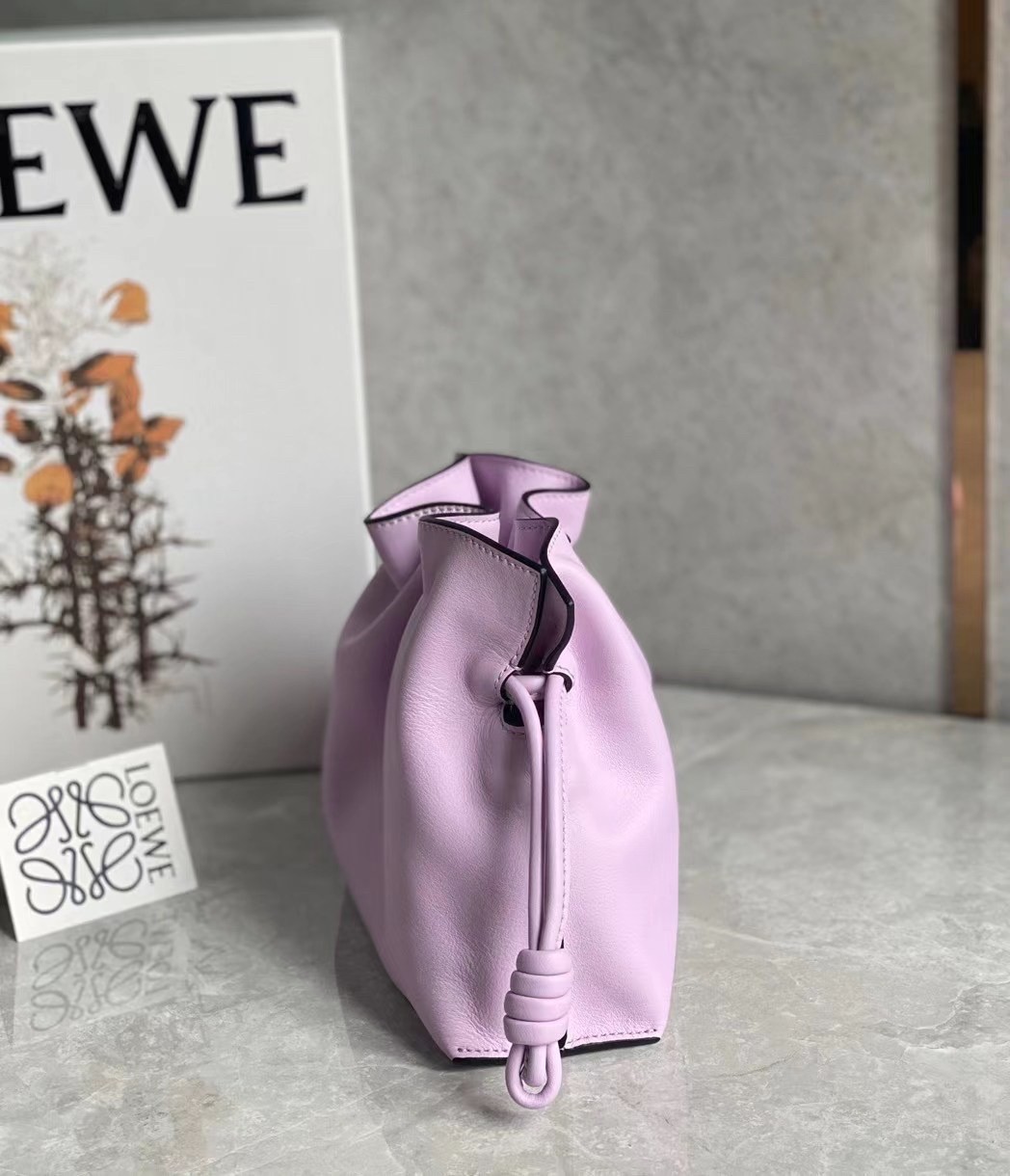 L0ew* flamenco mini clutch in bloom orchid nappa leather