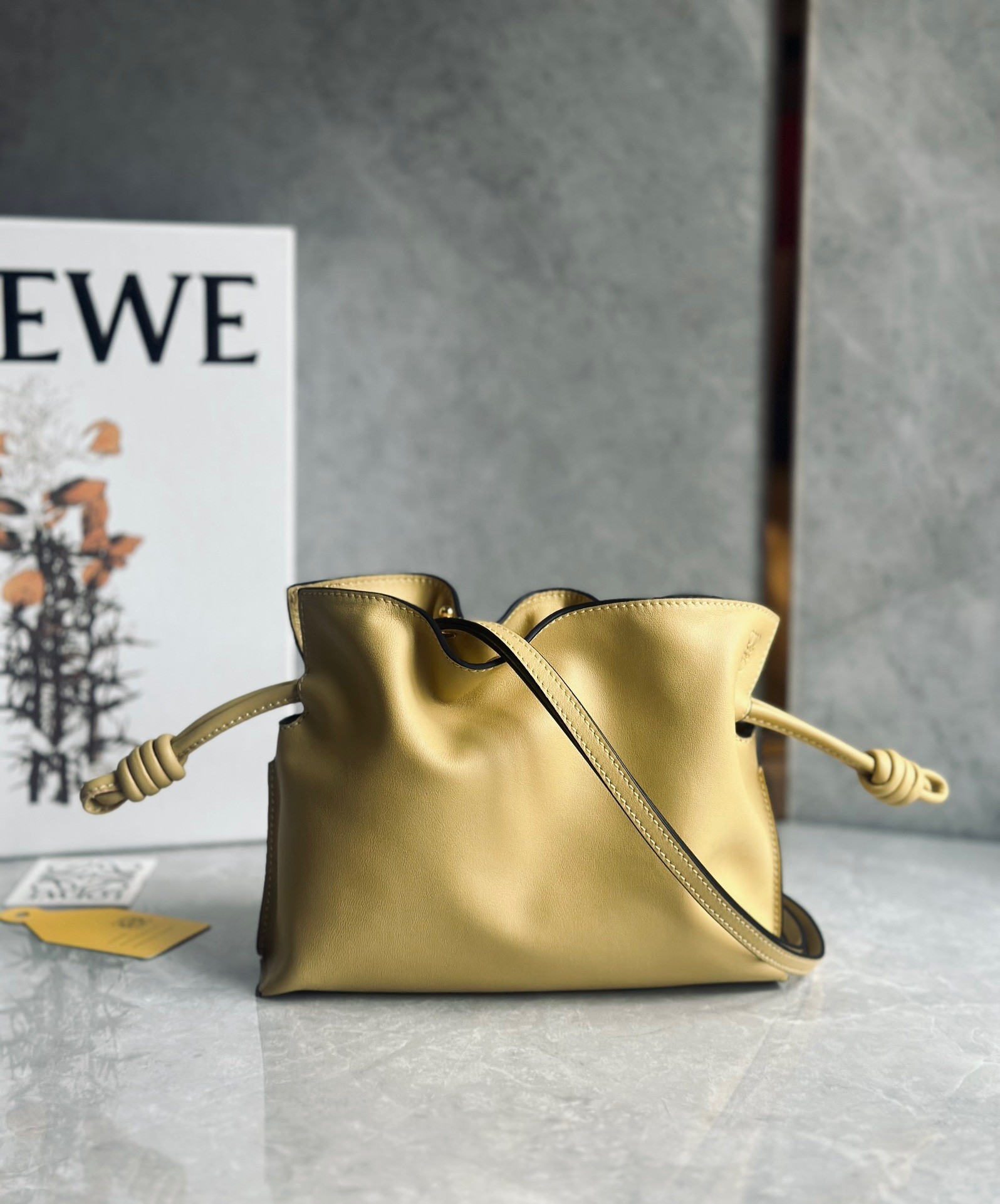 L0ew* flamenco clutch bag in dark butter calfskin