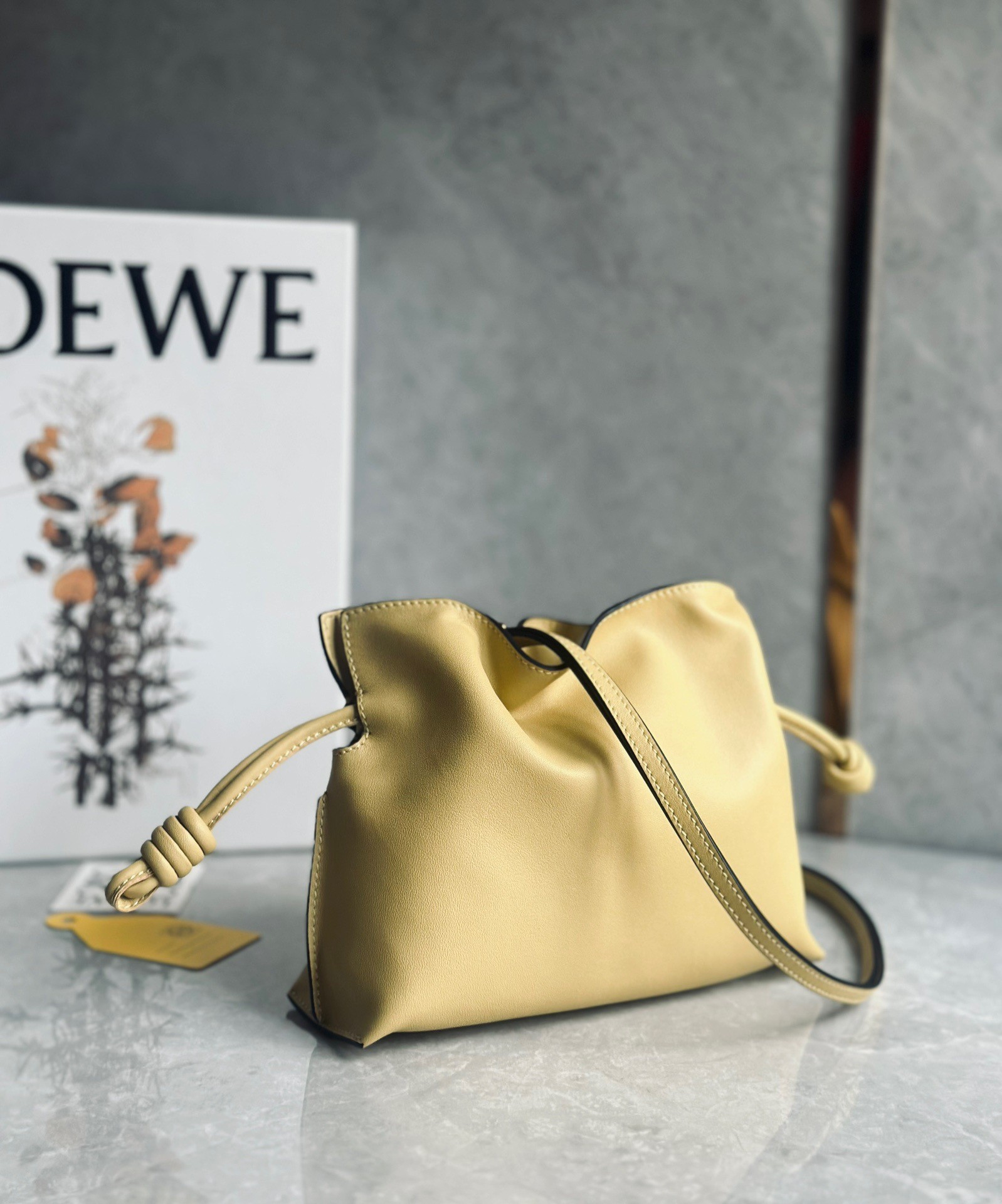 L0ew* flamenco clutch bag in dark butter calfskin