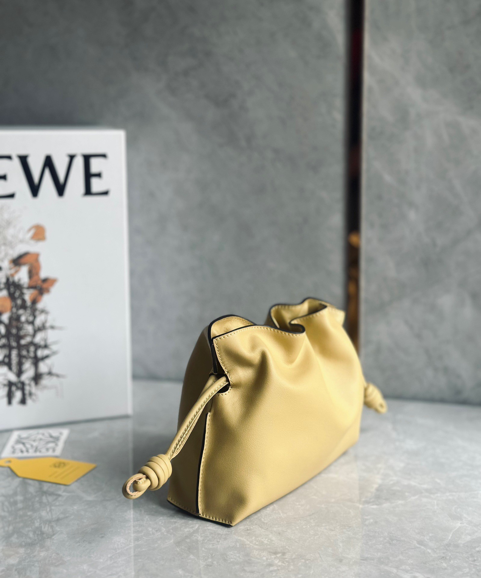 L0ew* flamenco clutch bag in dark butter calfskin
