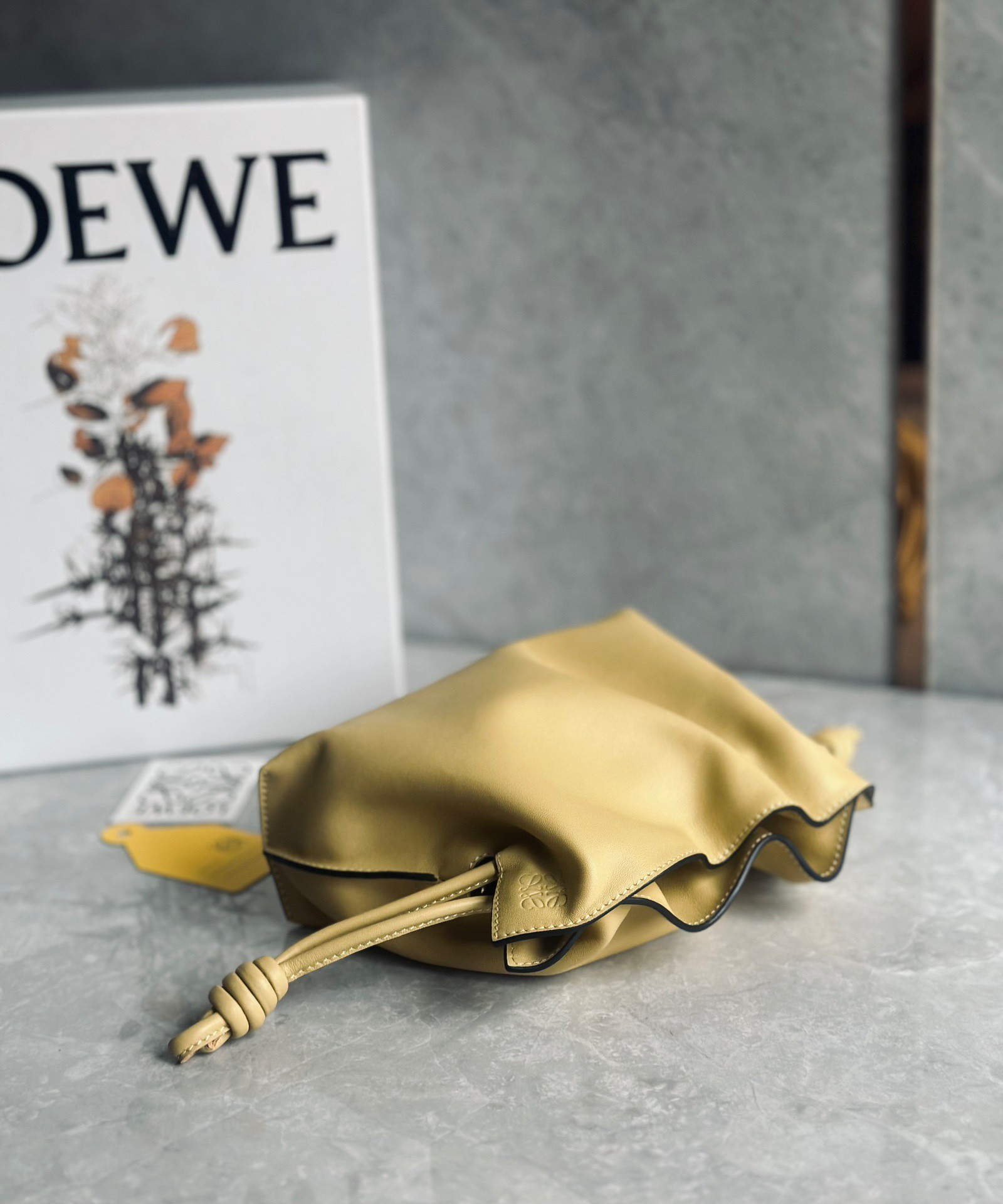 L0ew* flamenco clutch bag in dark butter calfskin