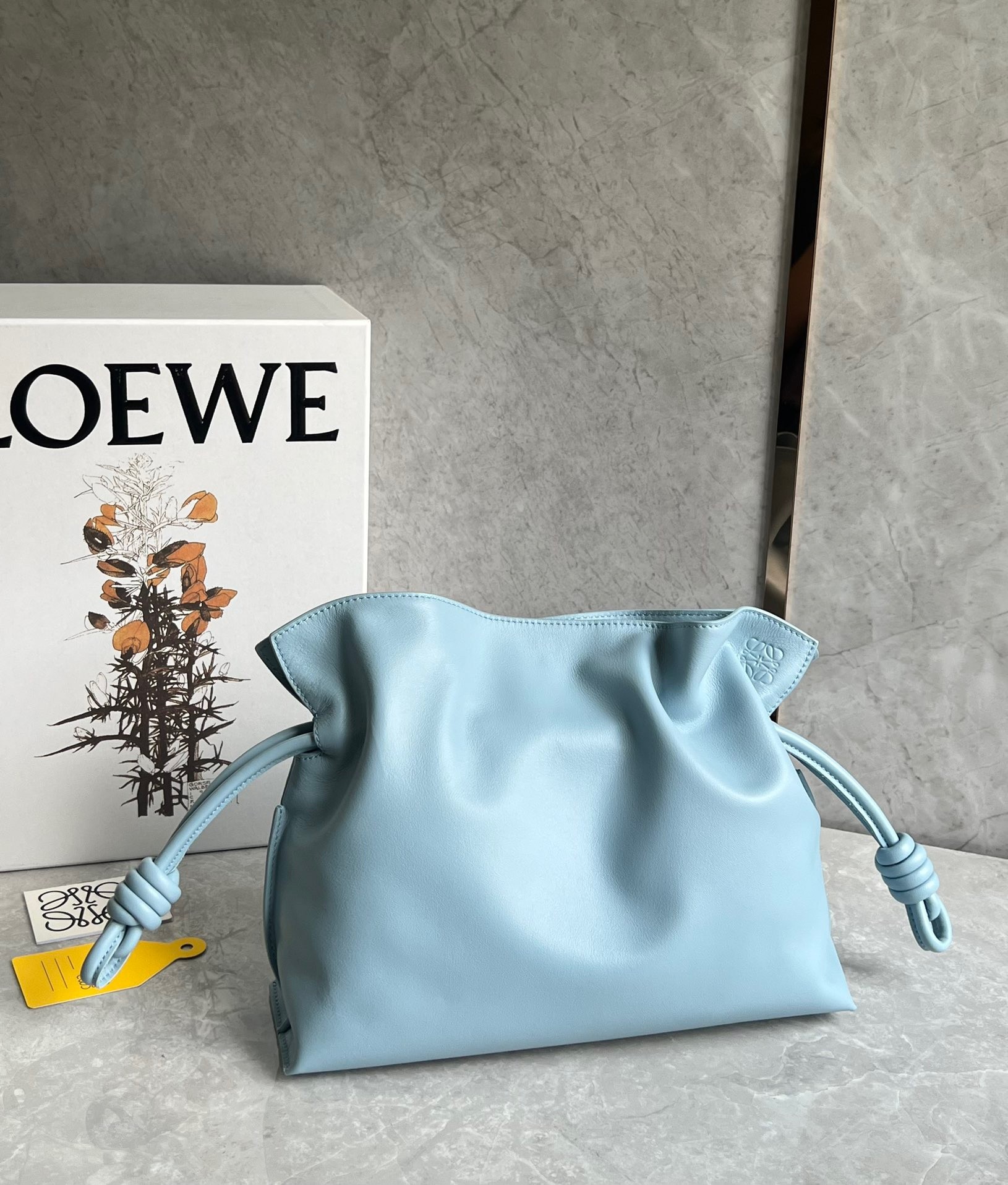 L0ew* flamenco clutch bag in dusty blue calfskin