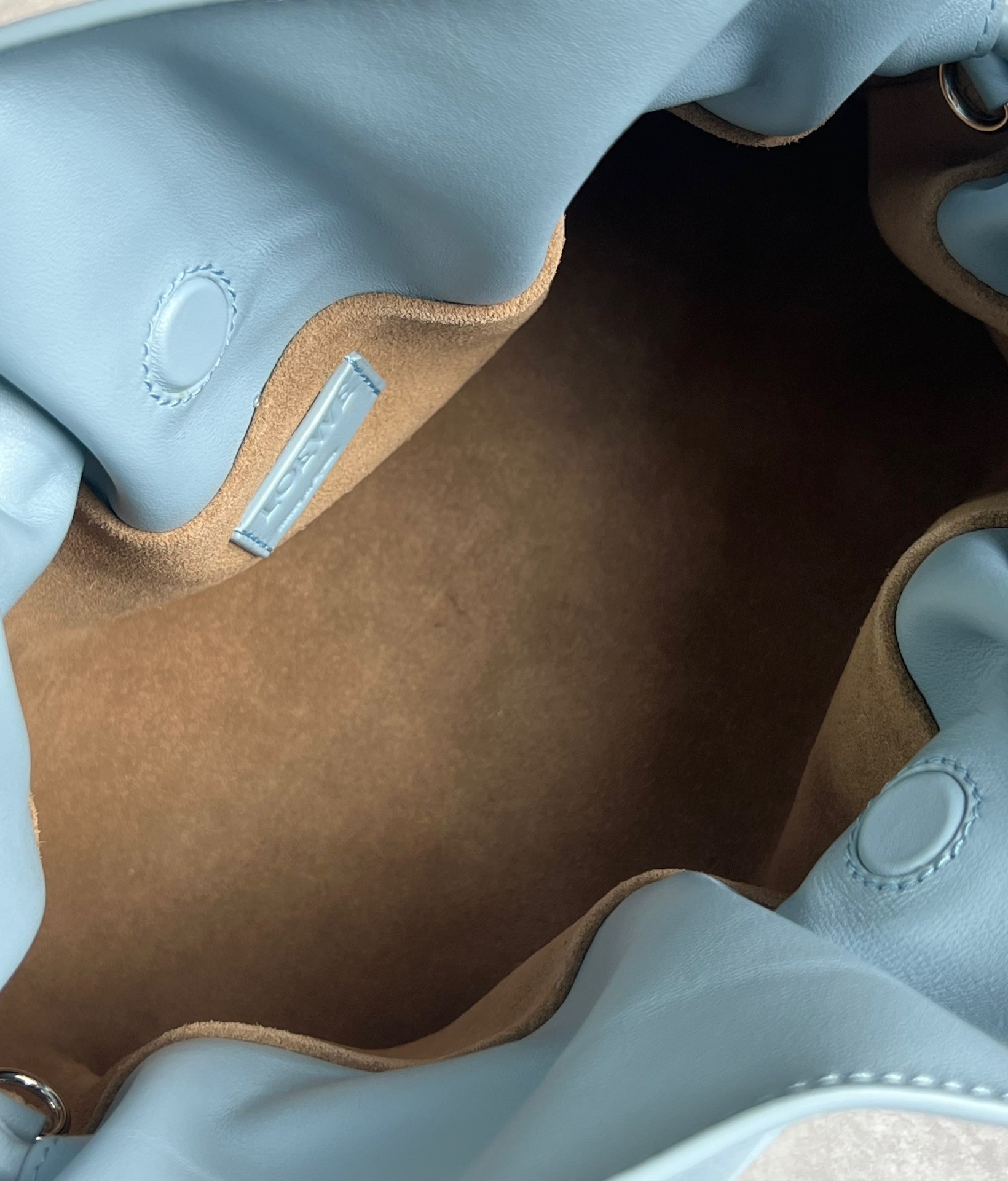 L0ew* flamenco clutch bag in dusty blue calfskin