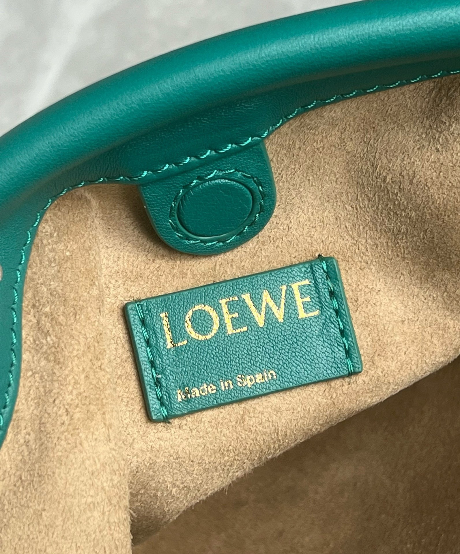 L0ew* mini flamenco purse bag in green nappa lambskin