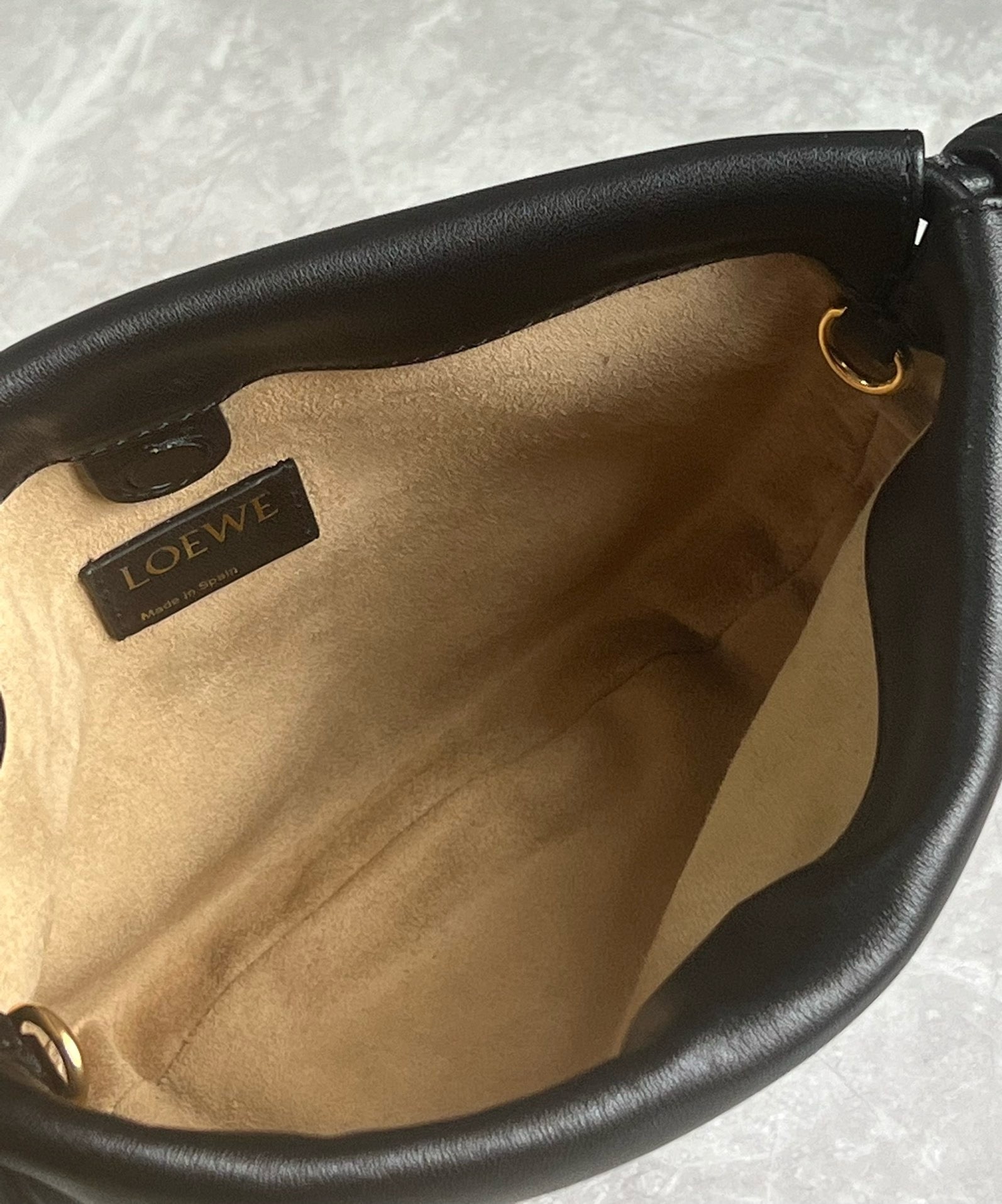 L0ew* mini flamenco purse bag in black nappa lambskin