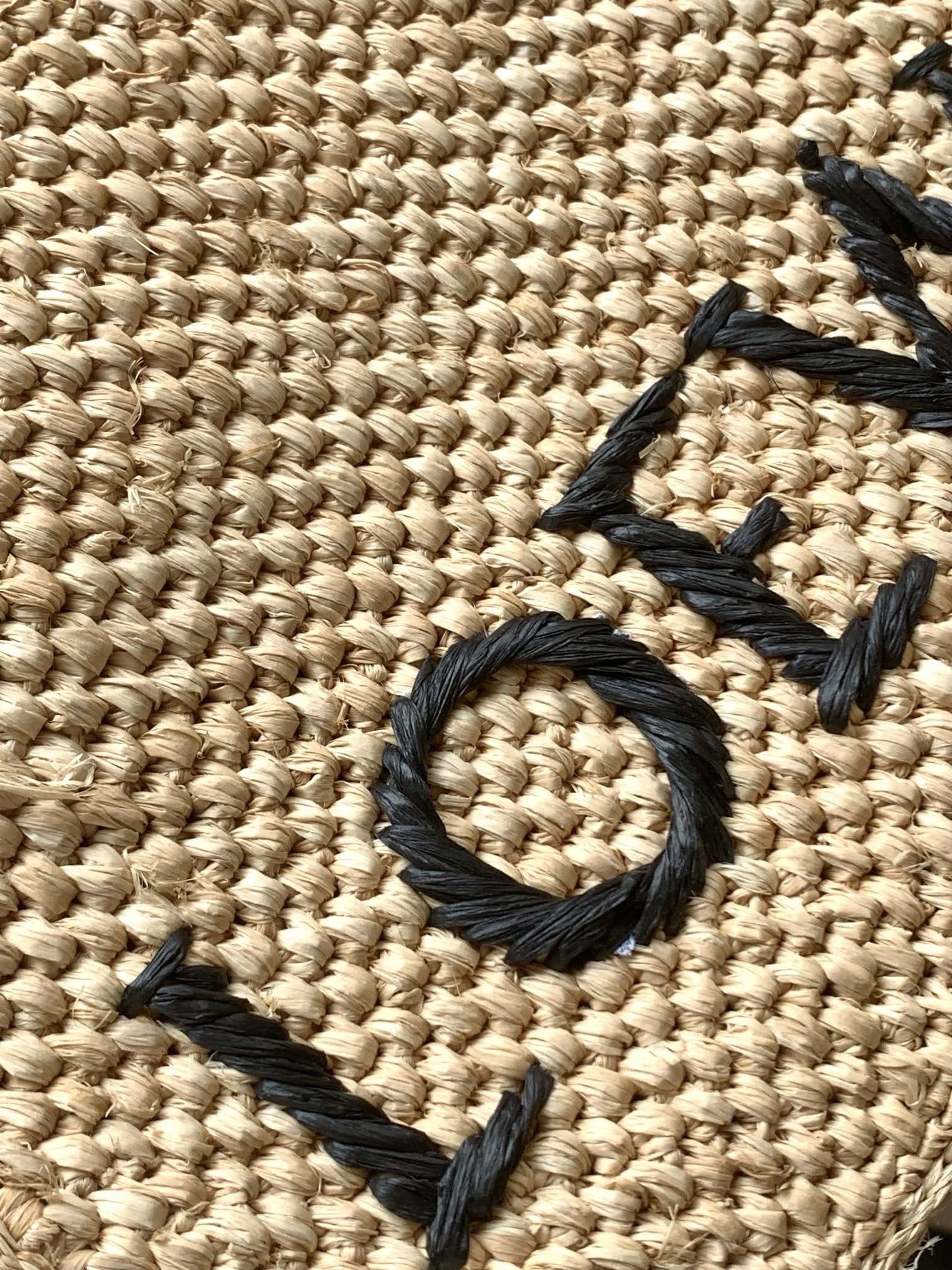 L0ew* small L0ew* font tote in natural raffia