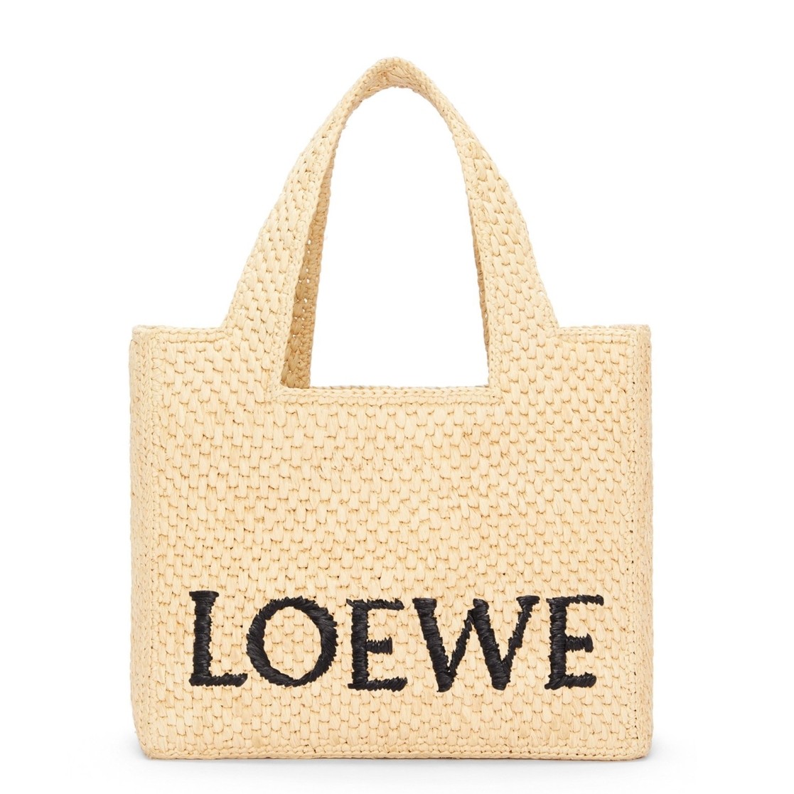 L0ew* small L0ew* font tote in natural raffia