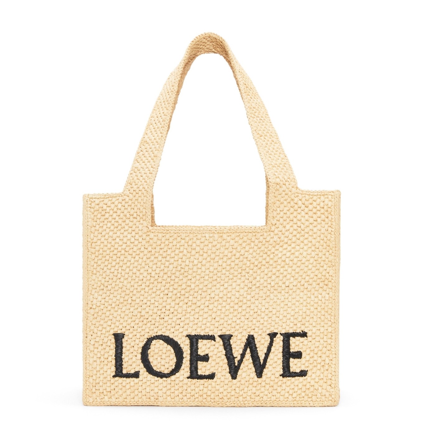 L0ew* small L0ew* font tote in natural raffia