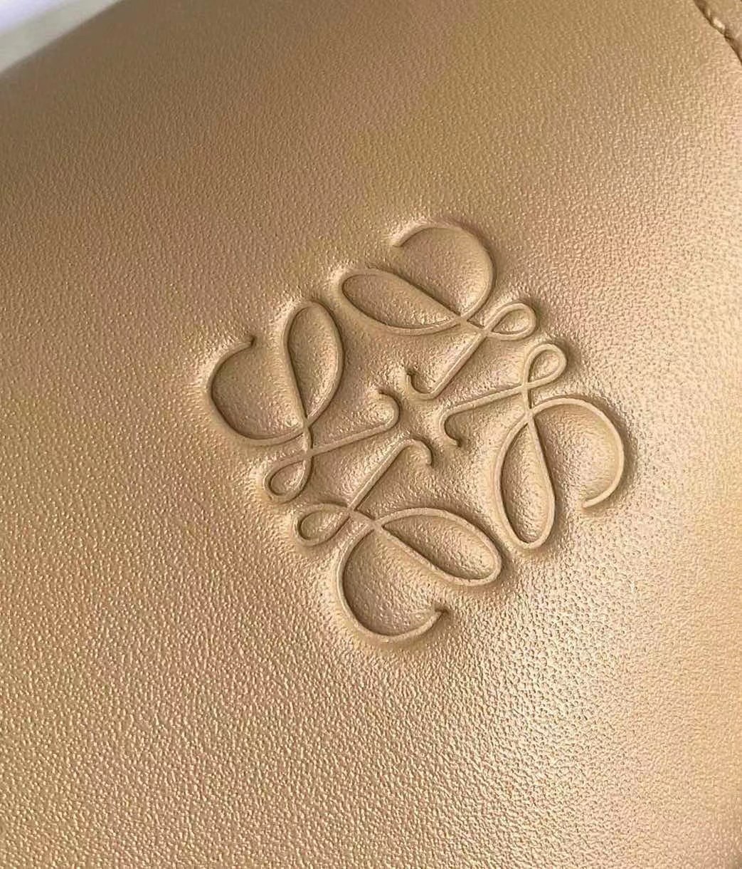L0ew* gate small bag in sand calfskin and jacquard