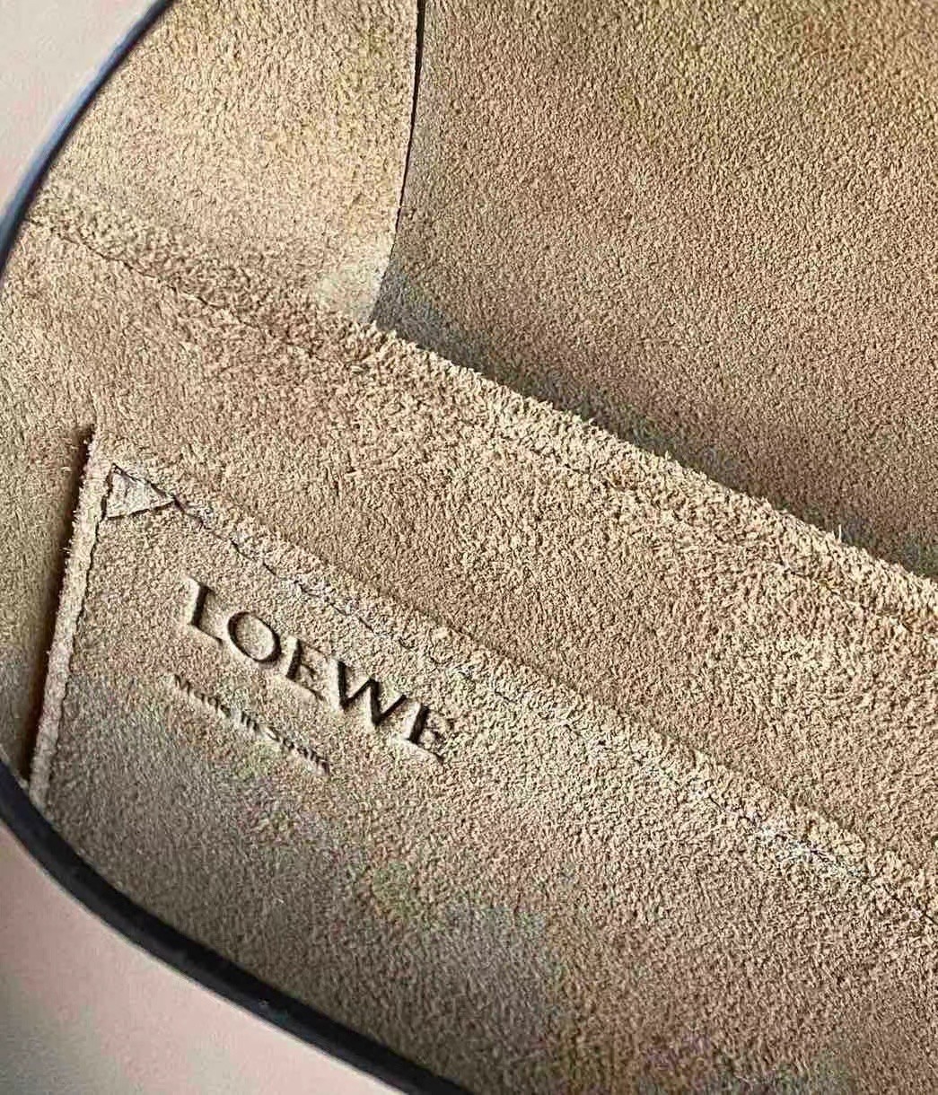L0ew* gate small bag in sand calfskin and jacquard