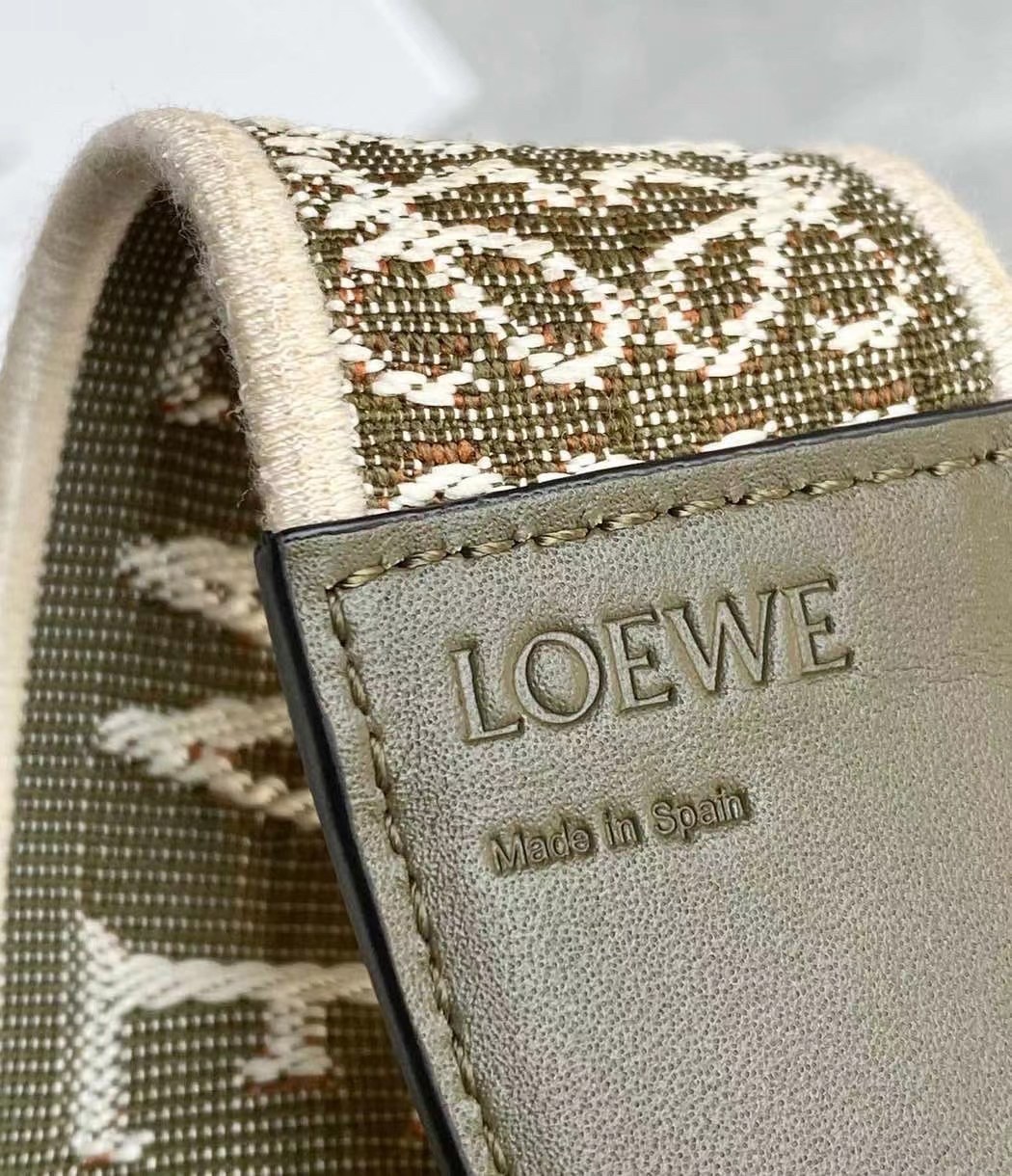 L0ew* mini gate dual bag in autumn green calfskin