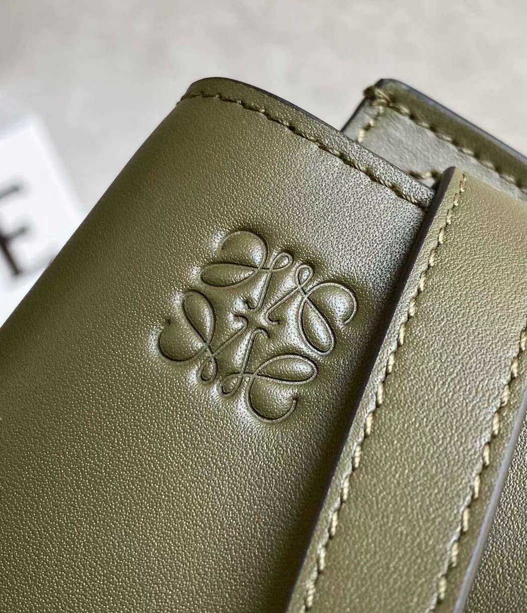 L0ew* mini gate dual bag in autumn green calfskin