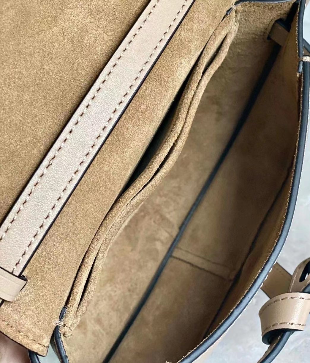 L0ew* mini gate dual bag in sand calfskin