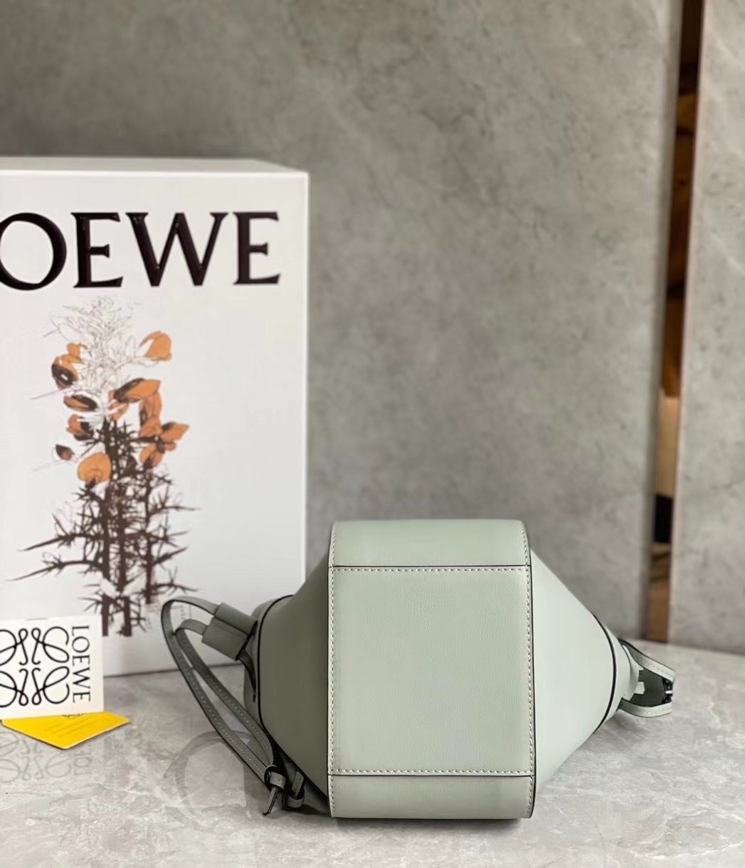 L0ew* mini hammock drawstring bag in ash grey calfskin