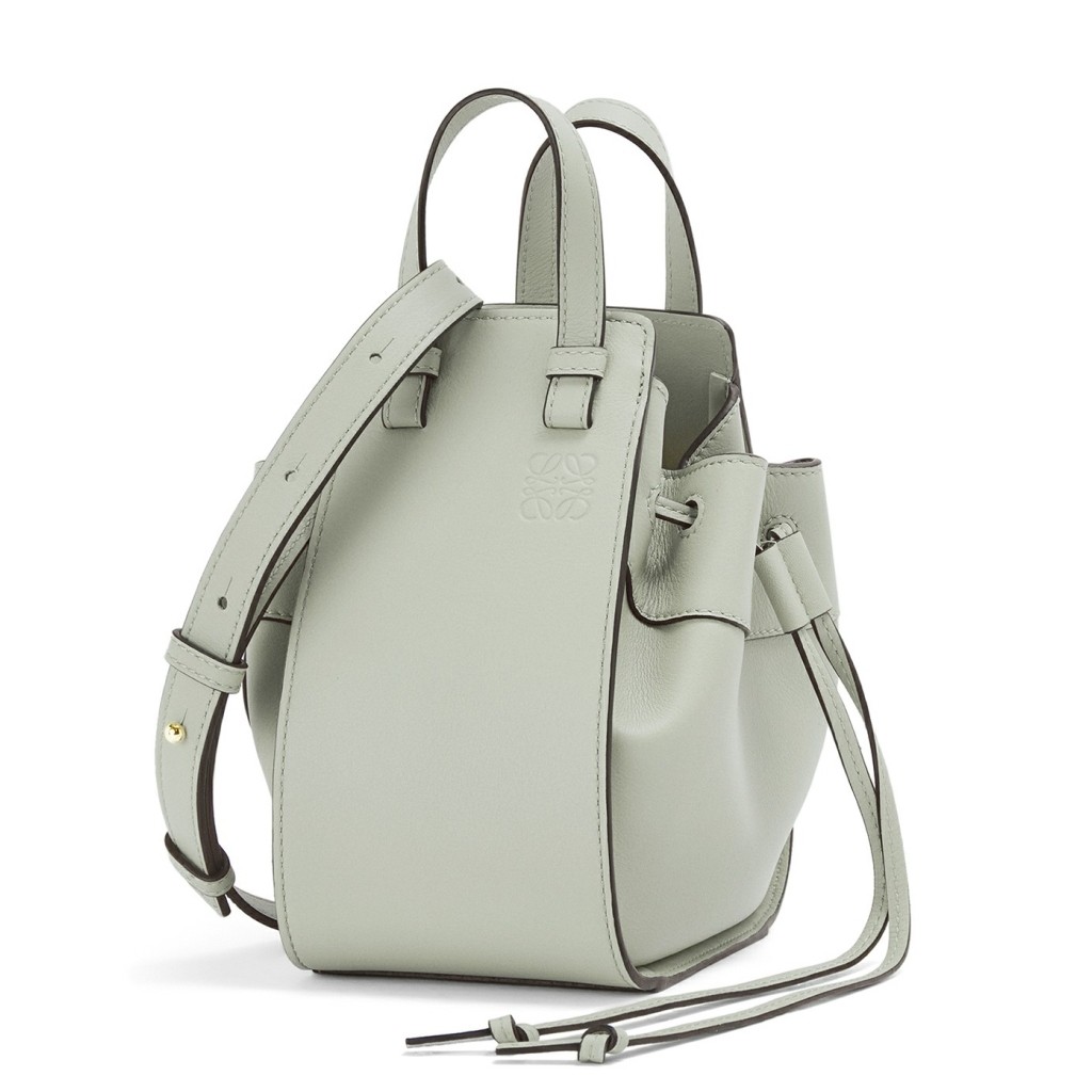 L0ew* mini hammock drawstring bag in ash grey calfskin