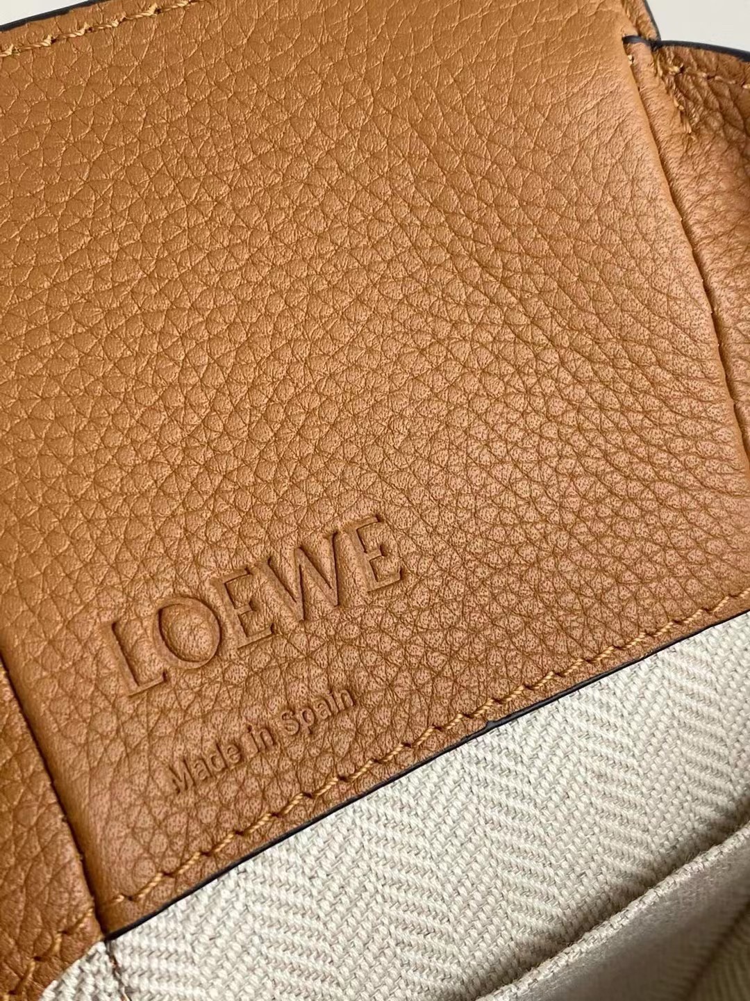 L0ew* mini hammock drawstring bag in brown leather